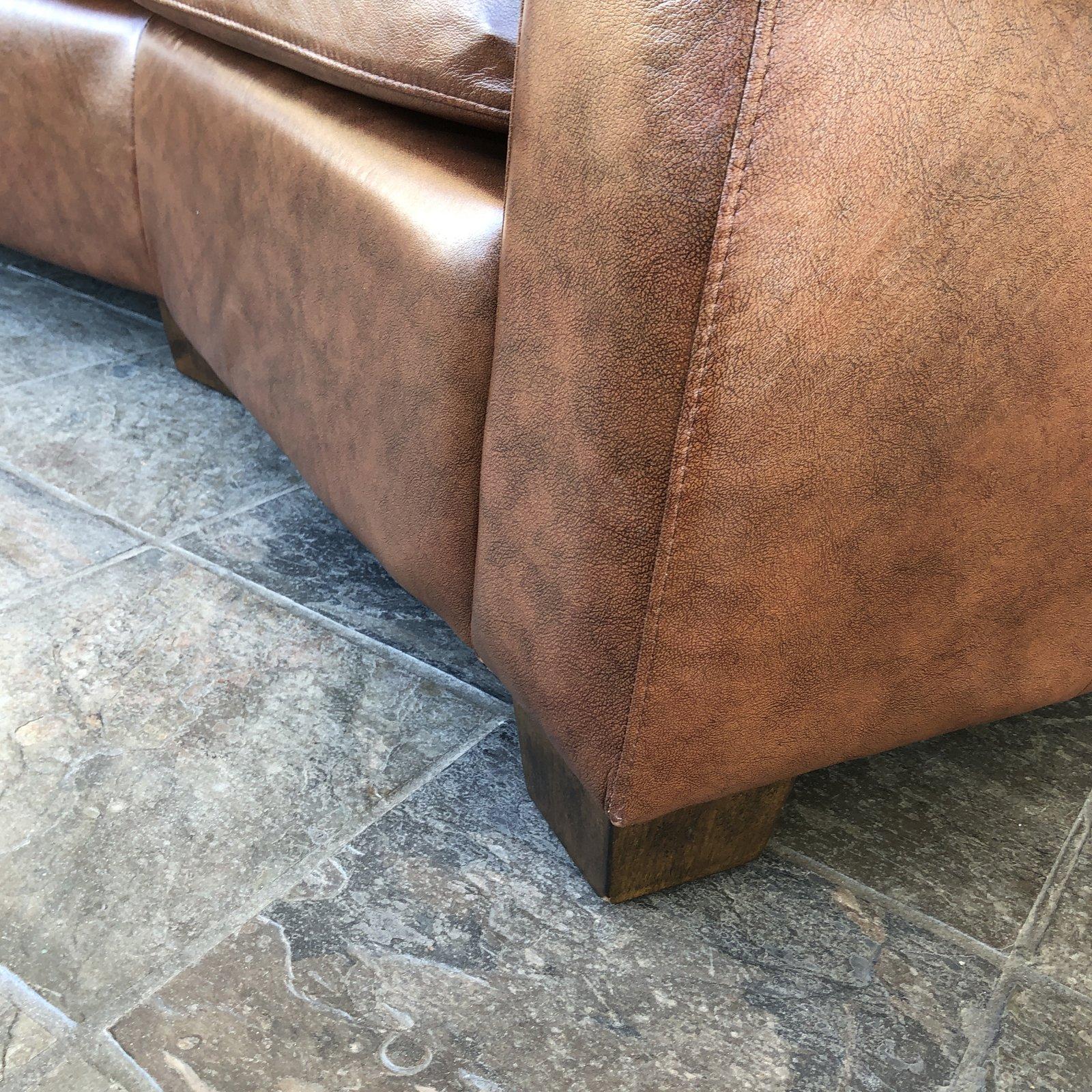 Other Custom Curved Leather Sofa by Omnia Leather