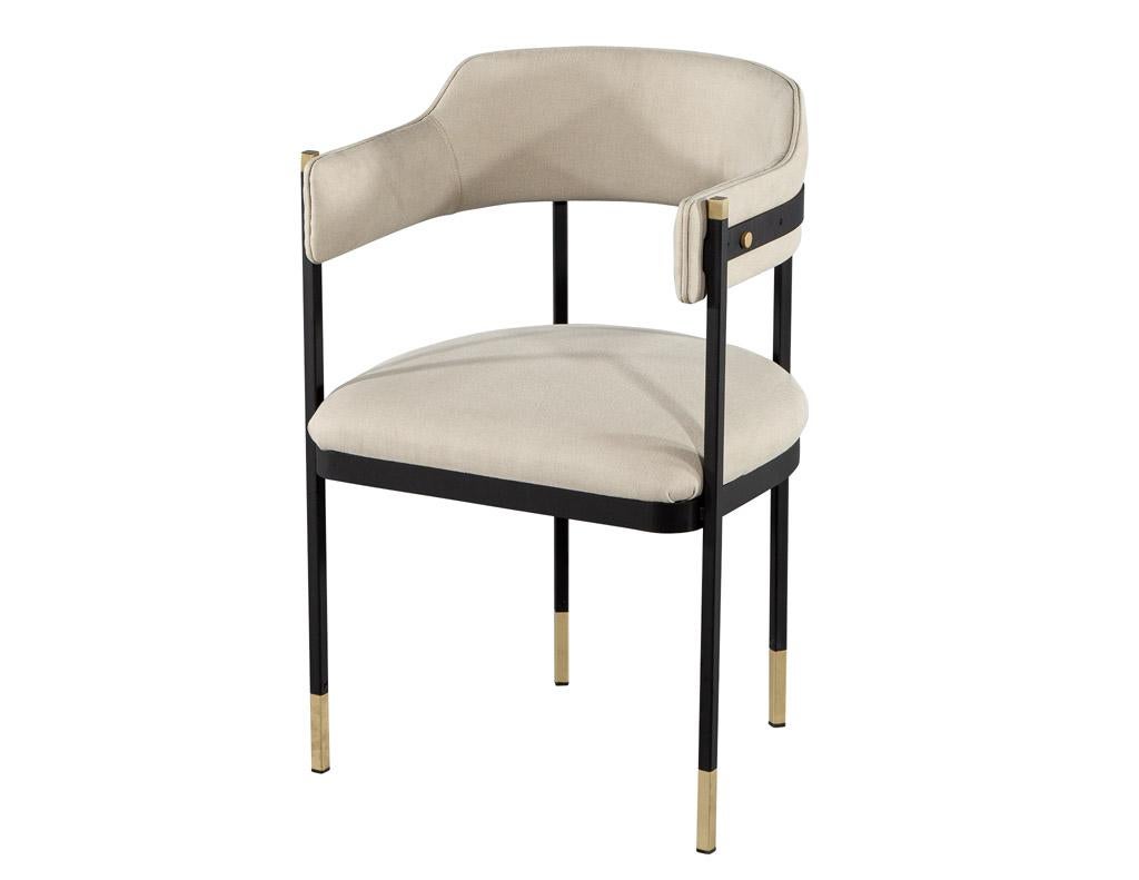 Canadian Custom Curved Modern Metal Dining Chairs For Sale
