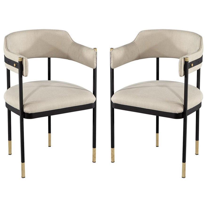 Chaises de salle à manger en métal modernes et incurvées sur mesure