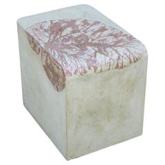 Custom Curved Rectangular Concrete Couch or Bedside Table, 'Waterfall'