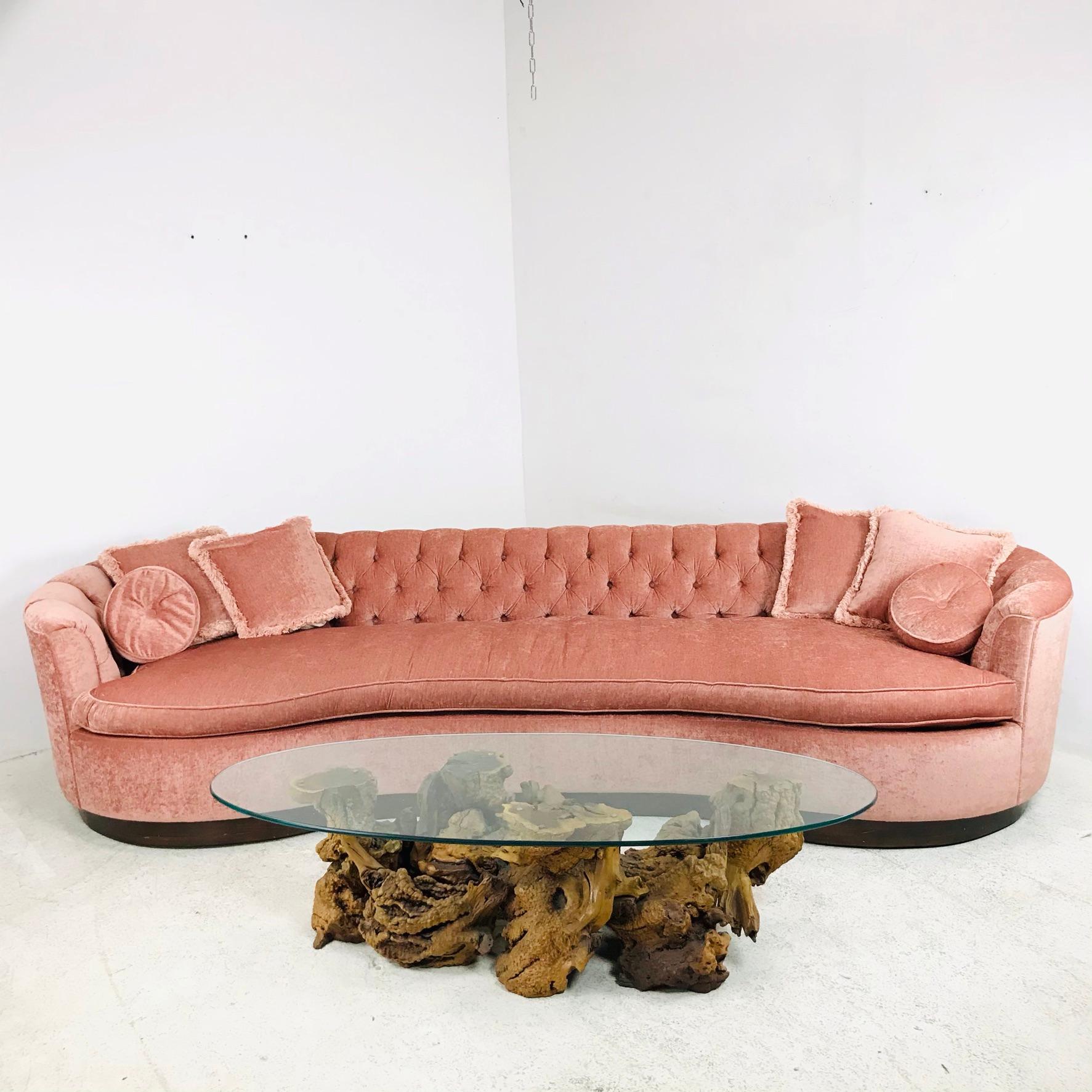 tufted curved sofa