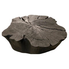 CUSTOM DARK BROWN COFFEE TABLE 29- 31" dia x 16" high. DELAER REF #: 7MA