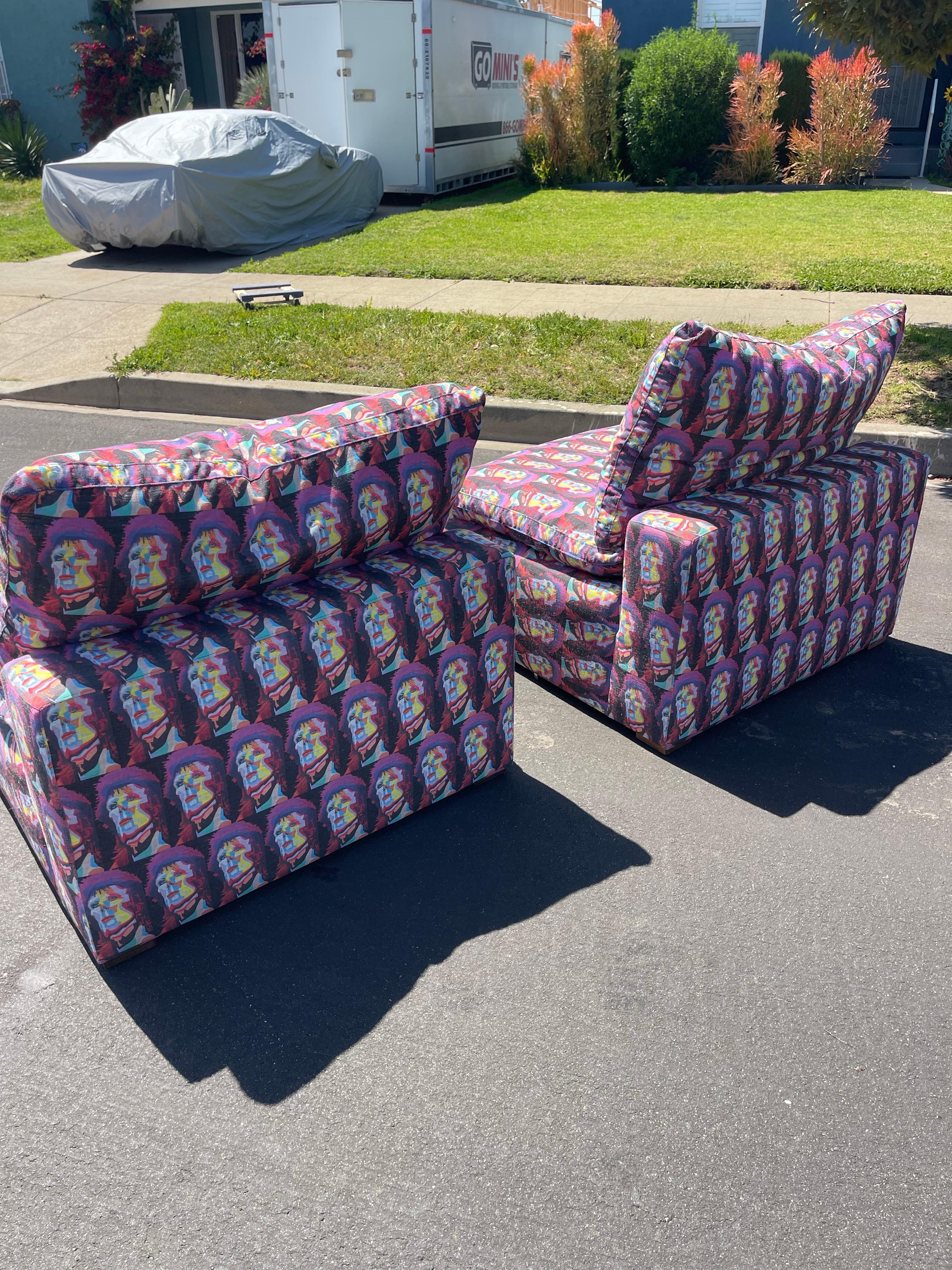 Contemporary Custom David Bowie Slipper Chairs For Sale