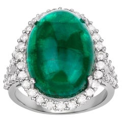 Custom Design Cabochon Emerald Ring 14K Gold