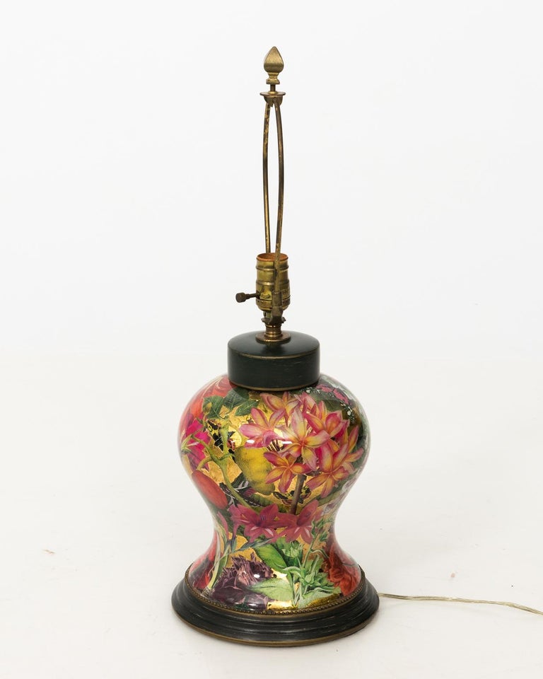 Custom Design Decoupage Table Lamp at 1stDibs