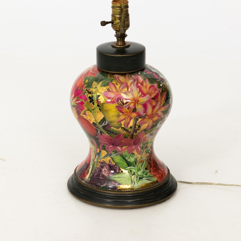 Custom Design Decoupage Table Lamp at 1stDibs