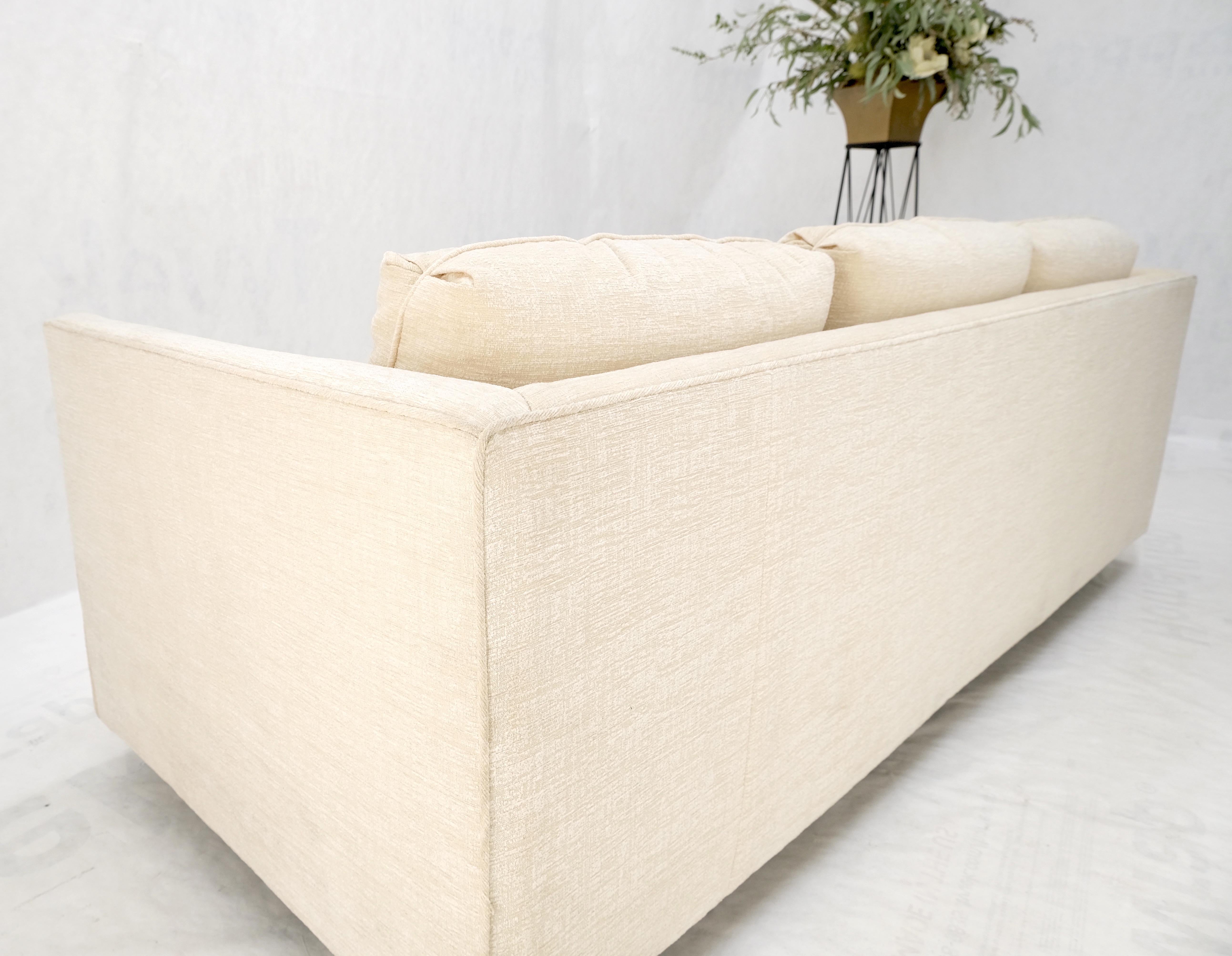 Custom Design Mid-Century Modern Beige Upholstery Box Shape Sofa Mint! For Sale 12