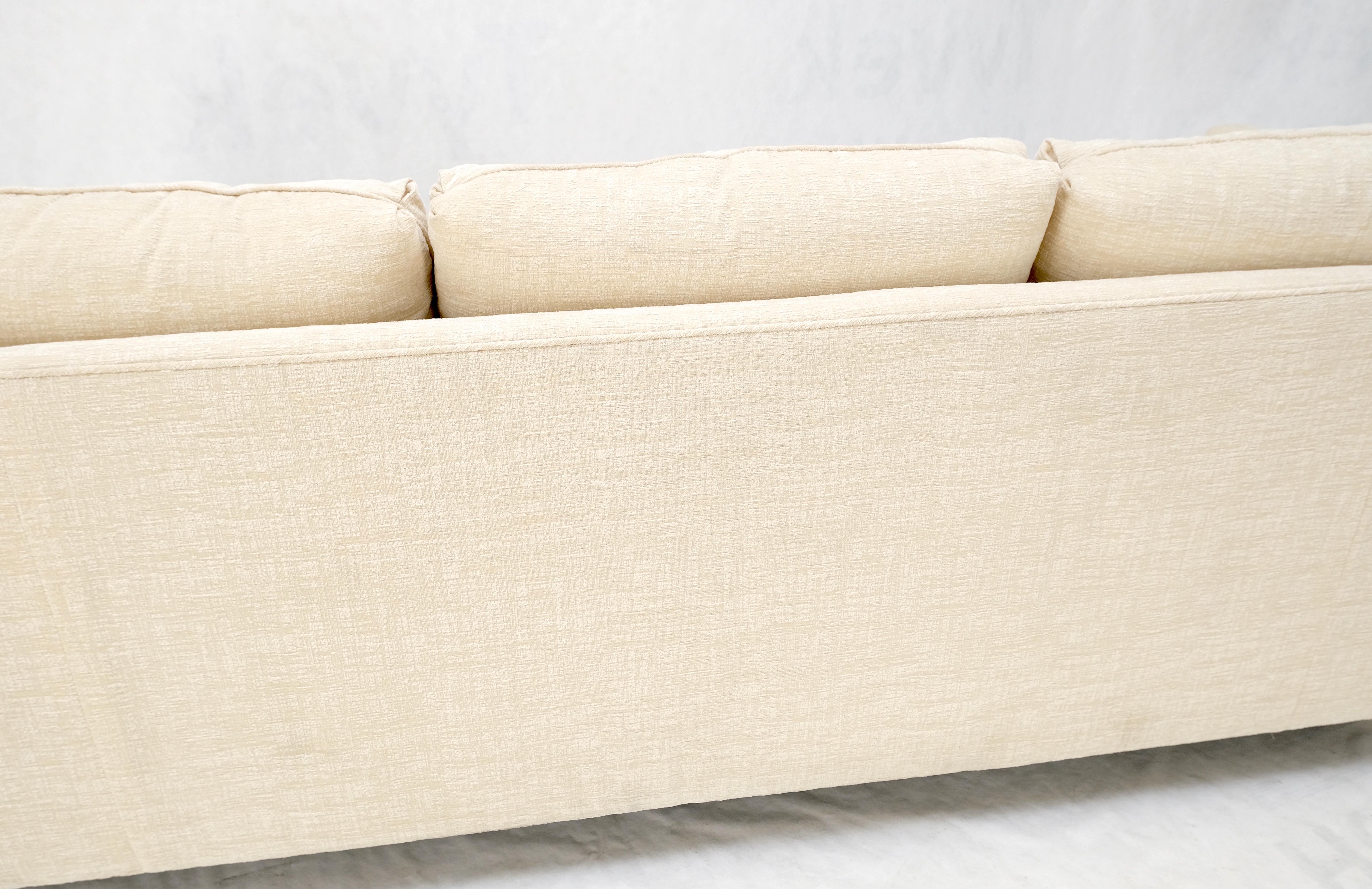 Custom Design Mid-Century Modern Beige Upholstery Box Shape Sofa Mint! For Sale 13
