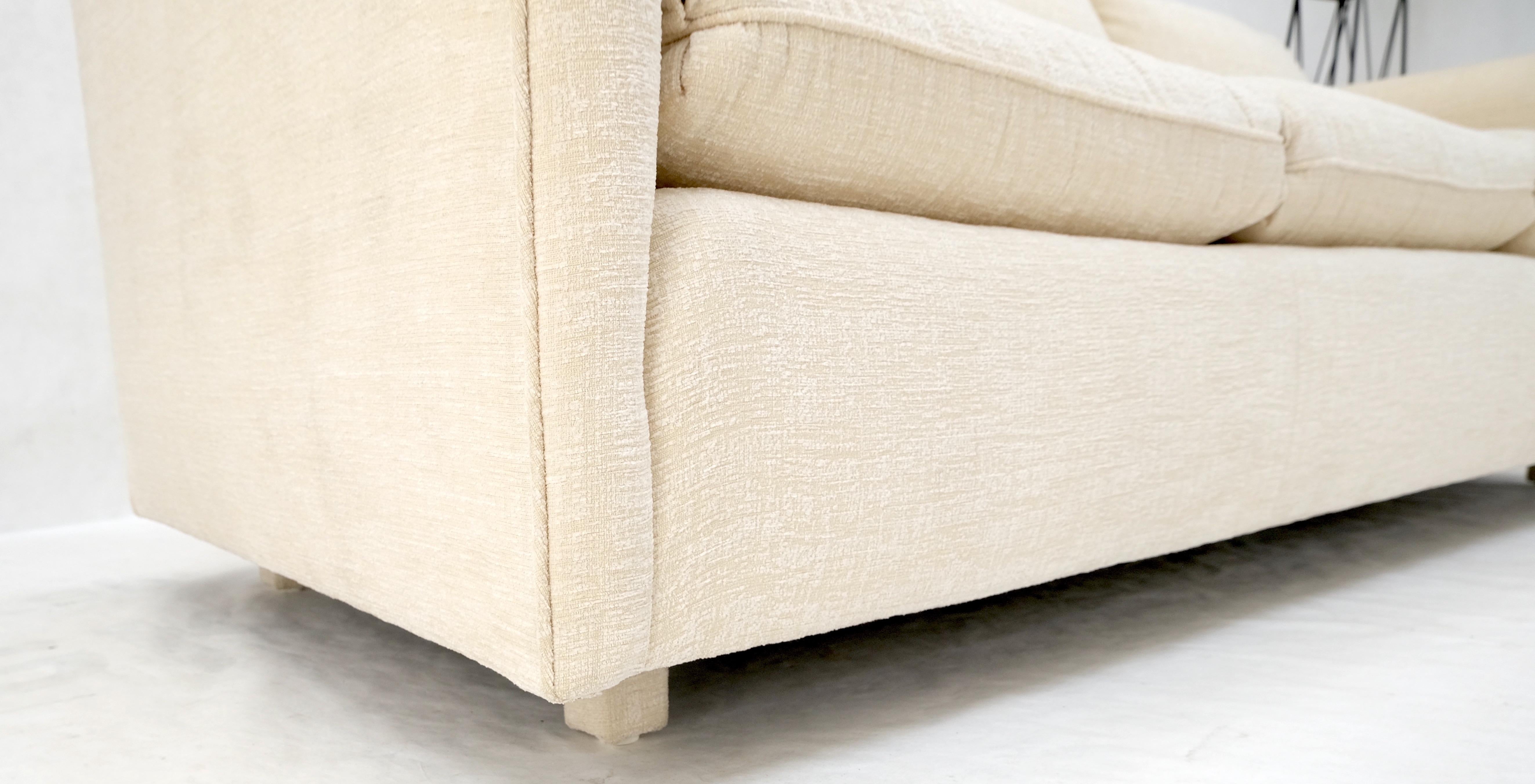 American Custom Design Mid-Century Modern Beige Upholstery Box Shape Sofa Mint! For Sale