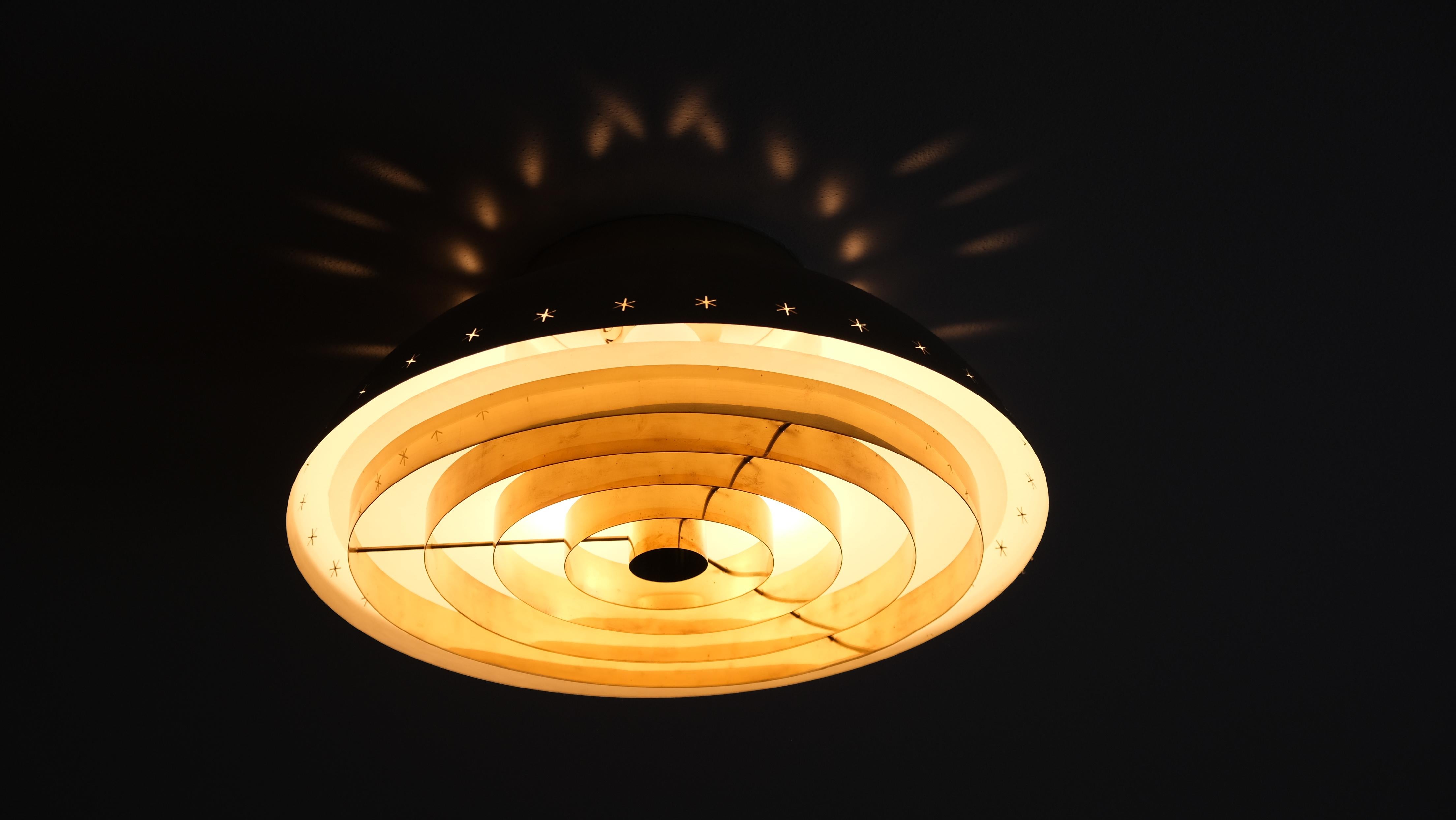 Mid-20th Century Custom Design Paavo Tynell Lamp Commissioned for the Akaa Parish, Taito 1950s For Sale