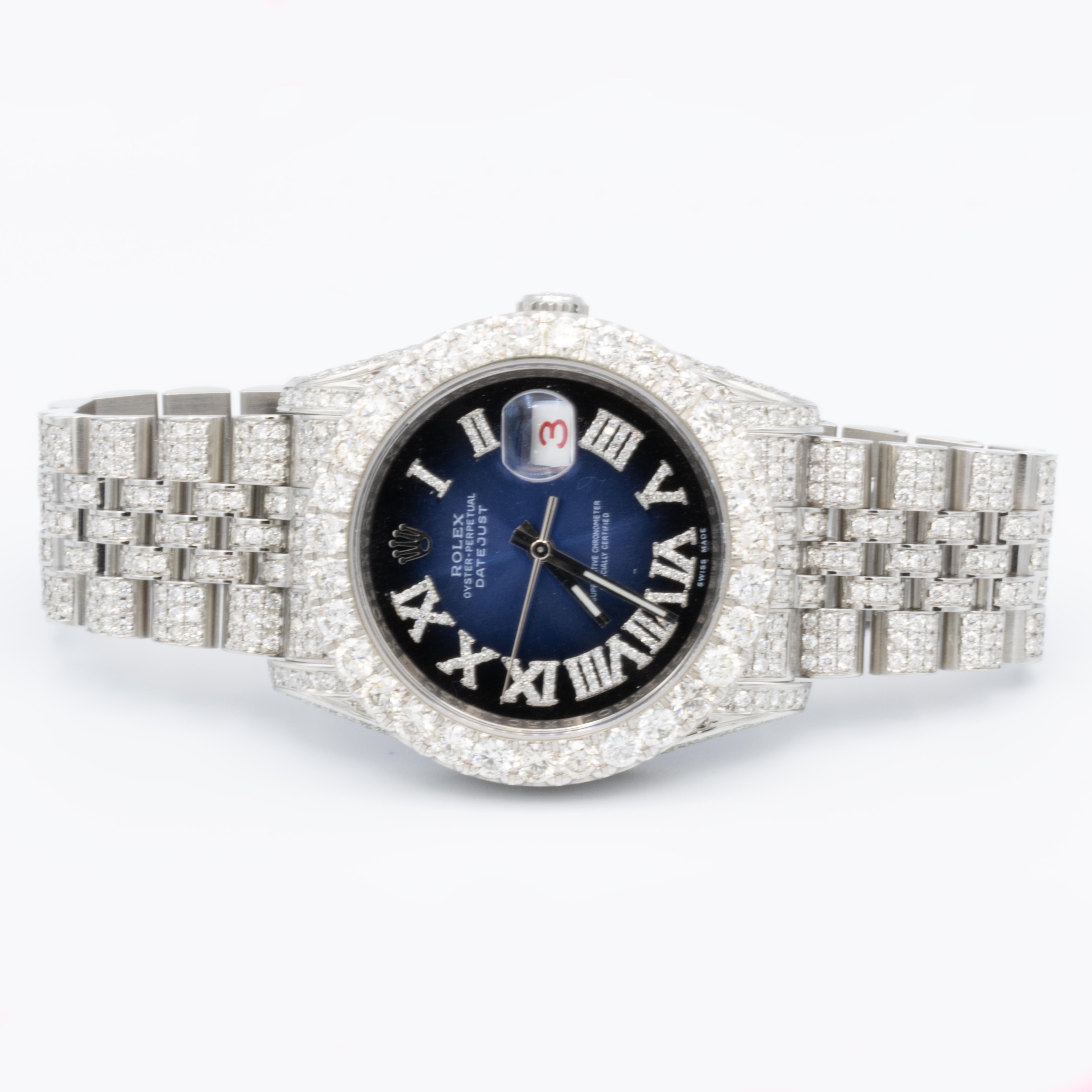 Modern Custom Design Rolex Watch with 21 Carat of White Diamonds