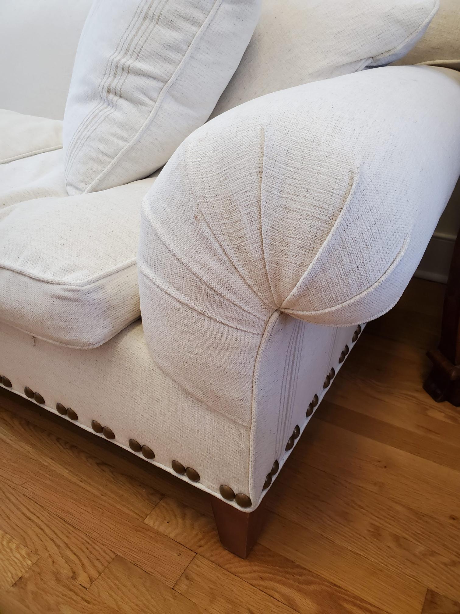 20th Century Custom Designed Georgian Style Sofa with White Crypton Upholstery