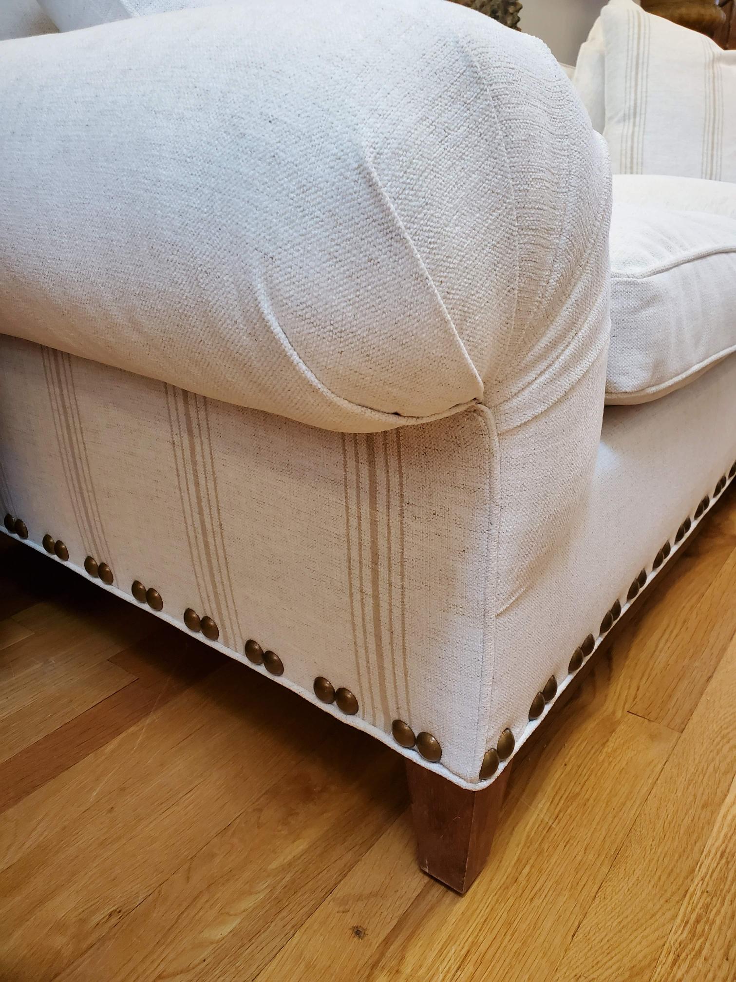Custom Designed Georgian Style Sofa with White Crypton Upholstery 1