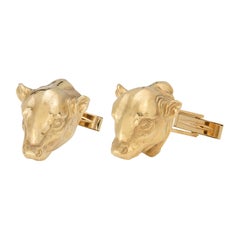 Retro Custom Designed Bull Market Gold Cufflinks