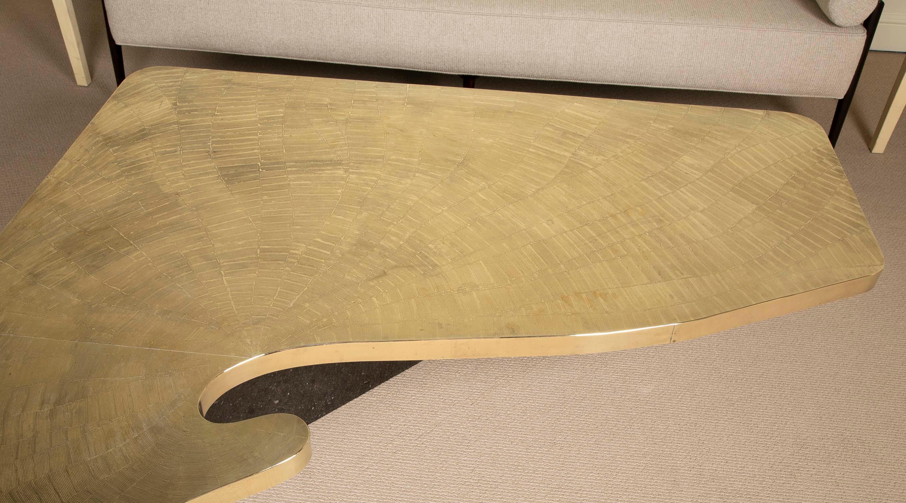 Custom Designed Etched Brass Coffee Table by Lova Creations 5
