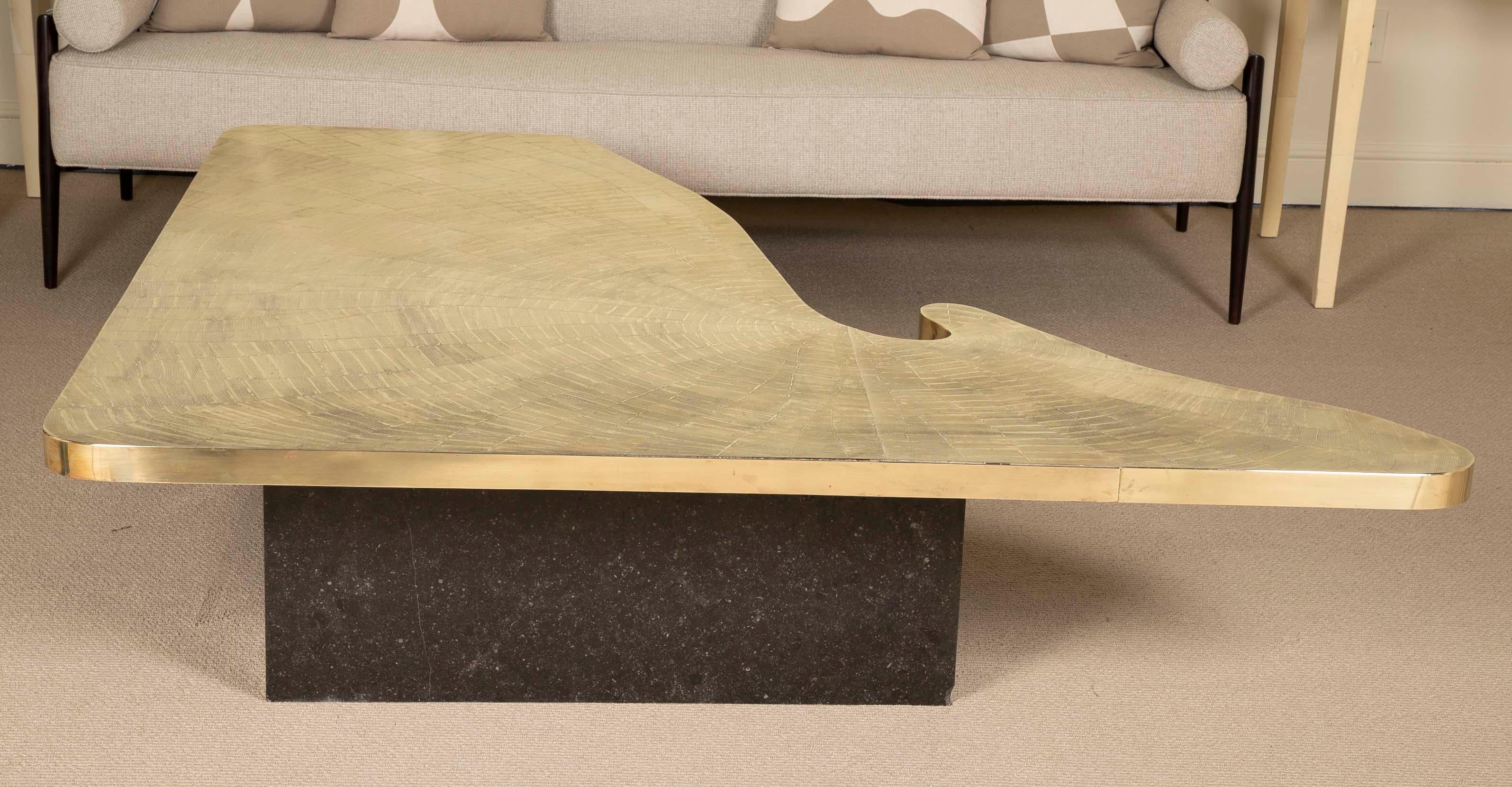 Custom Designed Etched Brass Coffee Table by Lova Creations 6