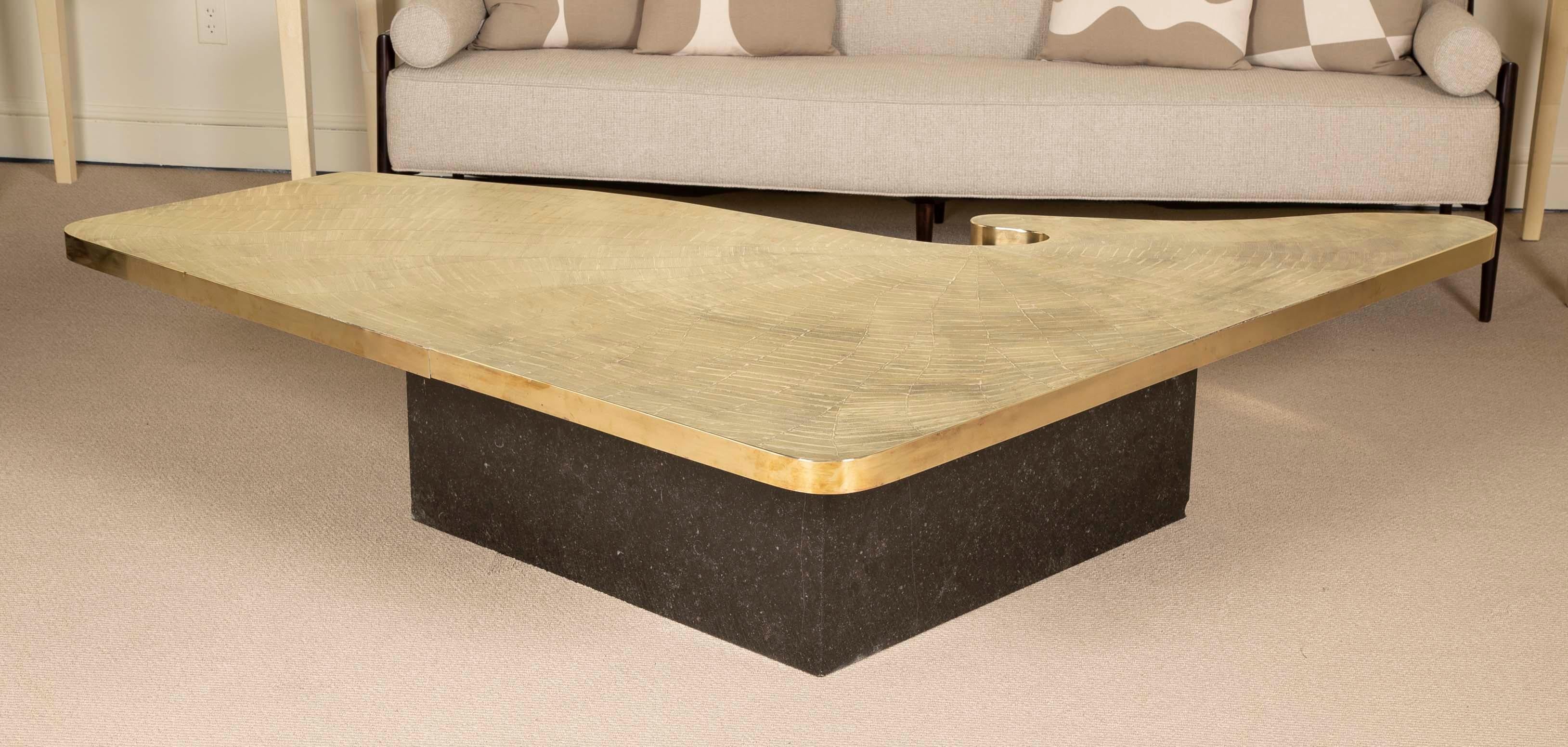 Custom Designed Etched Brass Coffee Table by Lova Creations 10