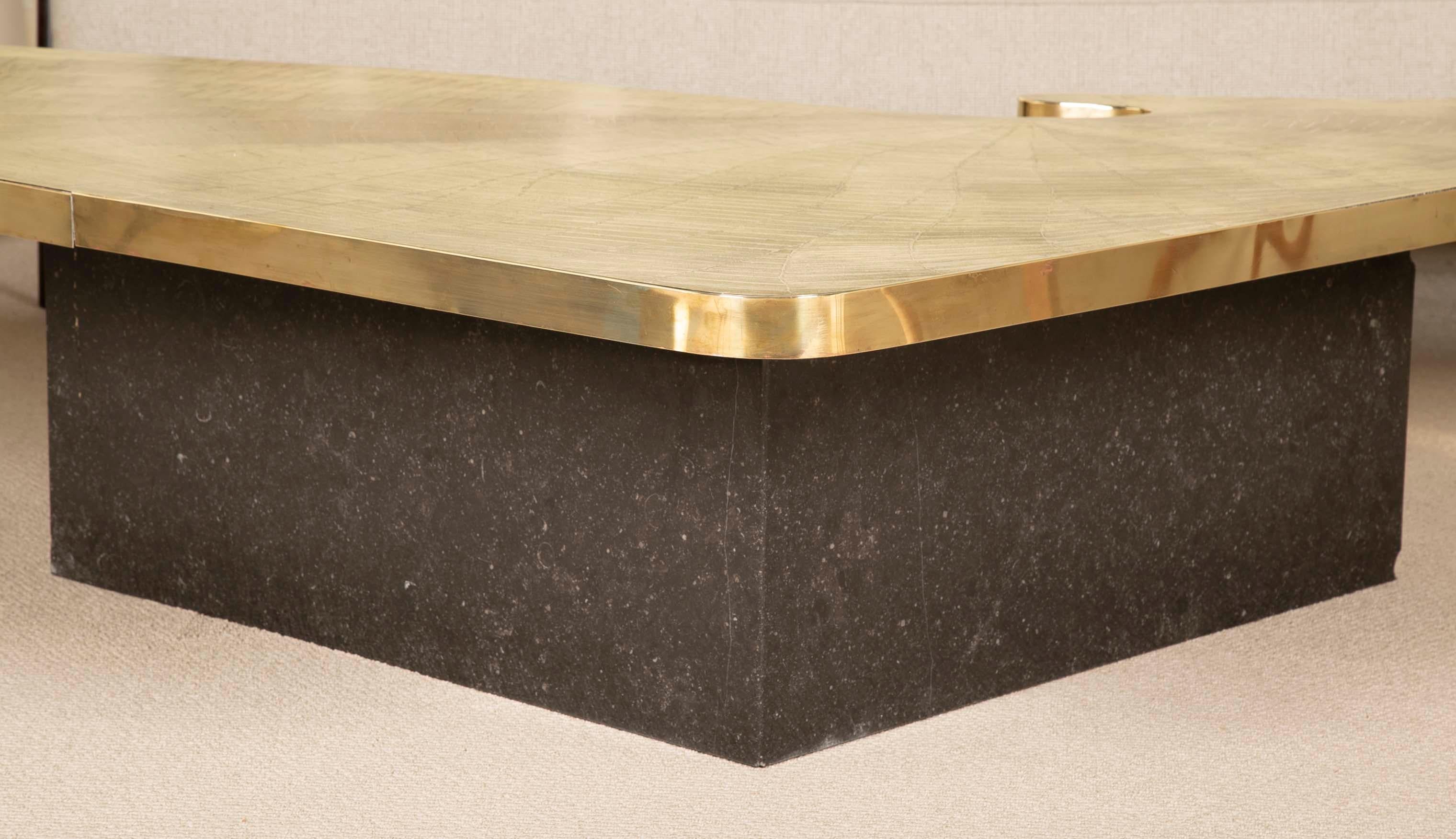 Custom Designed Etched Brass Coffee Table by Lova Creations 12