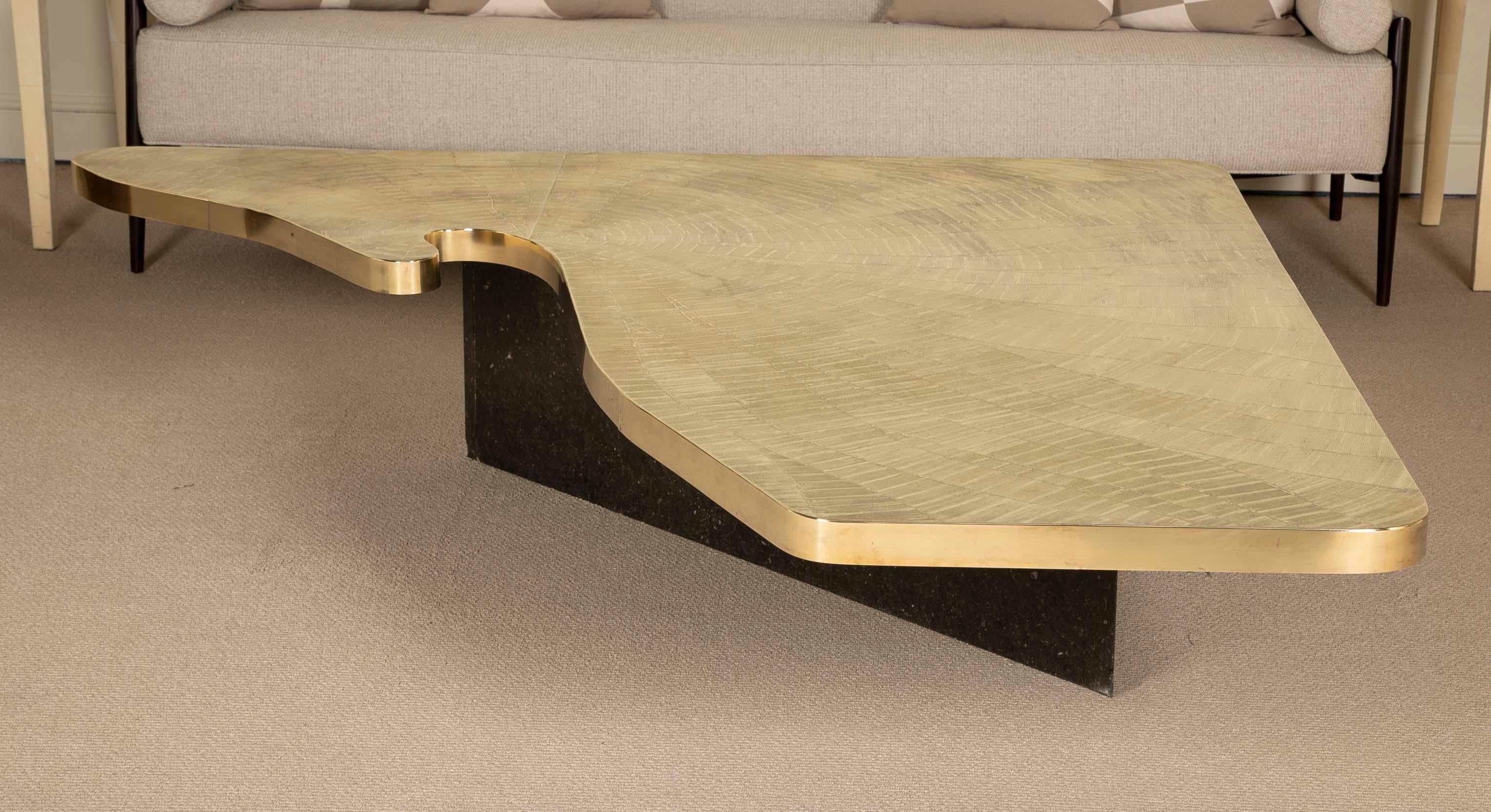 Custom Designed Etched Brass Coffee Table by Lova Creations 14