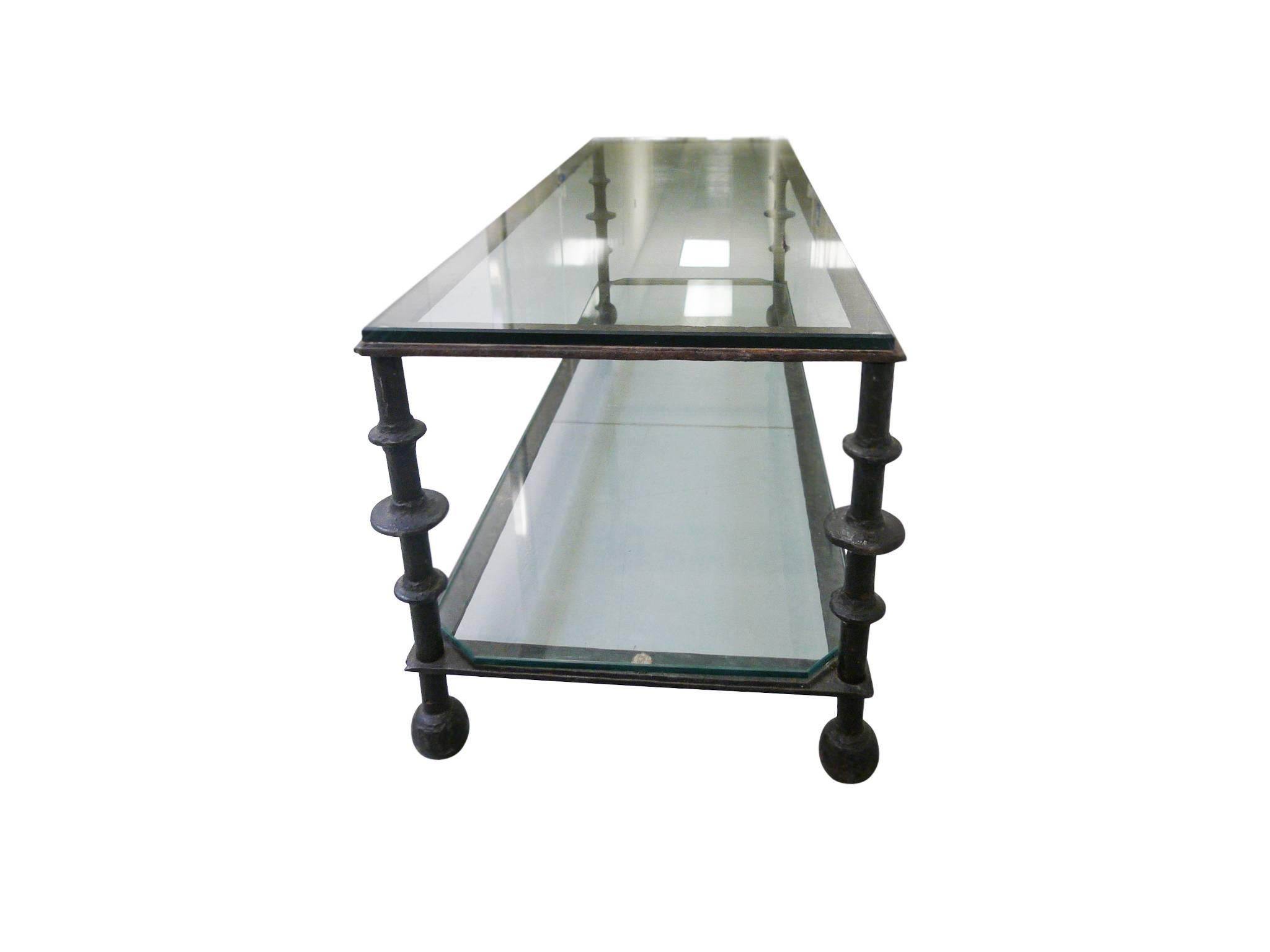 iron and glass coffee table