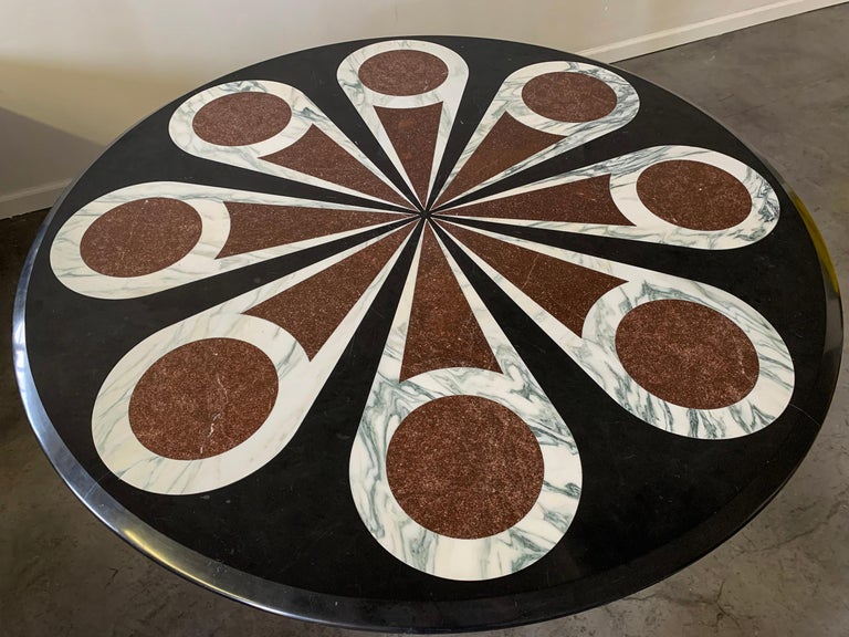 Custom Designed Marble Inlay Knoll Saarinen Dining Table at 1stDibs ...