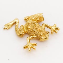 Designer Frog Pendant, 14 Karat Yellow Gold, Made by Five Star Jewelry, Custom