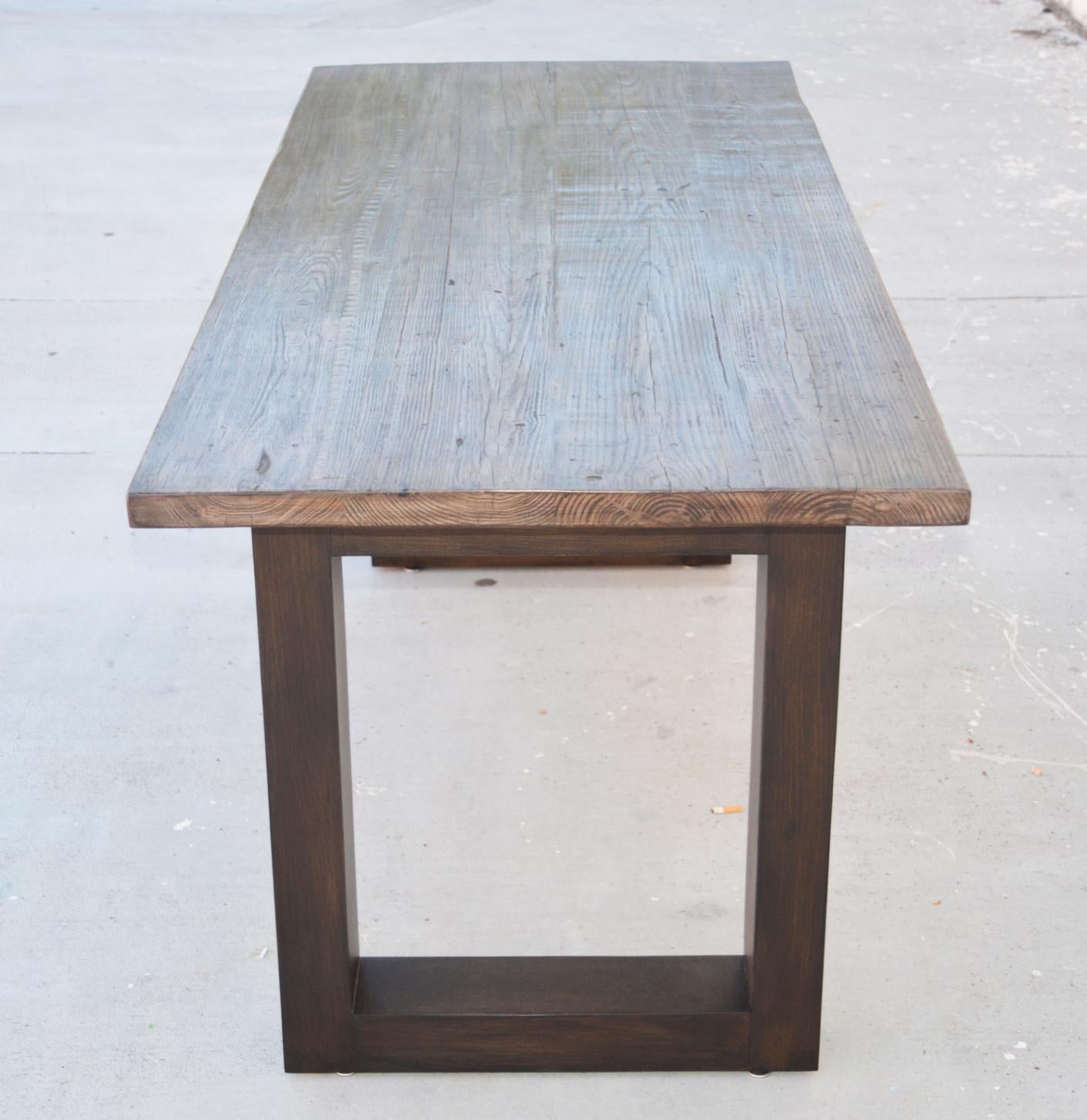 Custom Modern Reclaimed Pine Desk, Made to Order by Petersen Antiques For Sale 6