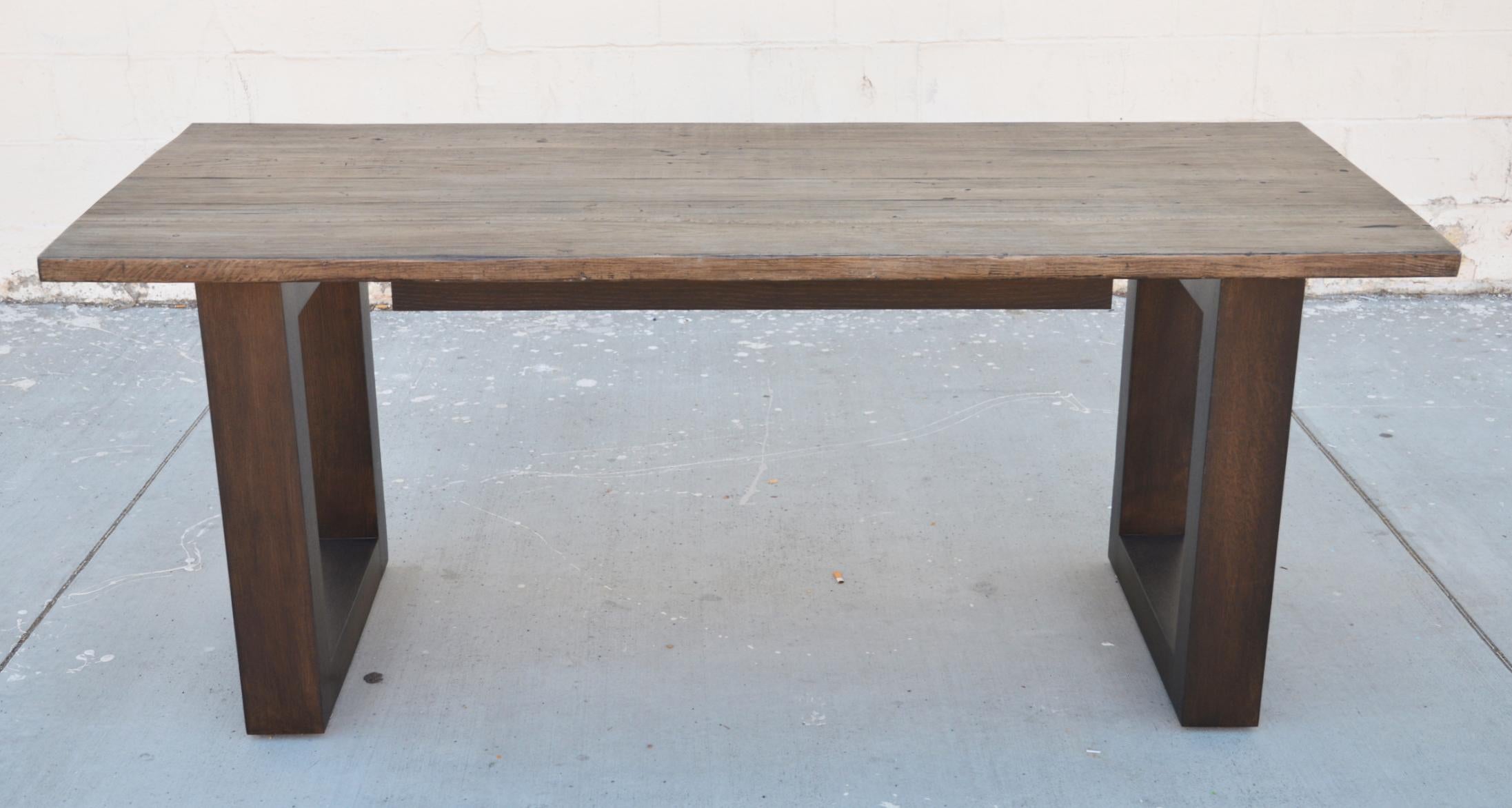 North American Custom Modern Reclaimed Pine Desk, Made to Order by Petersen Antiques For Sale