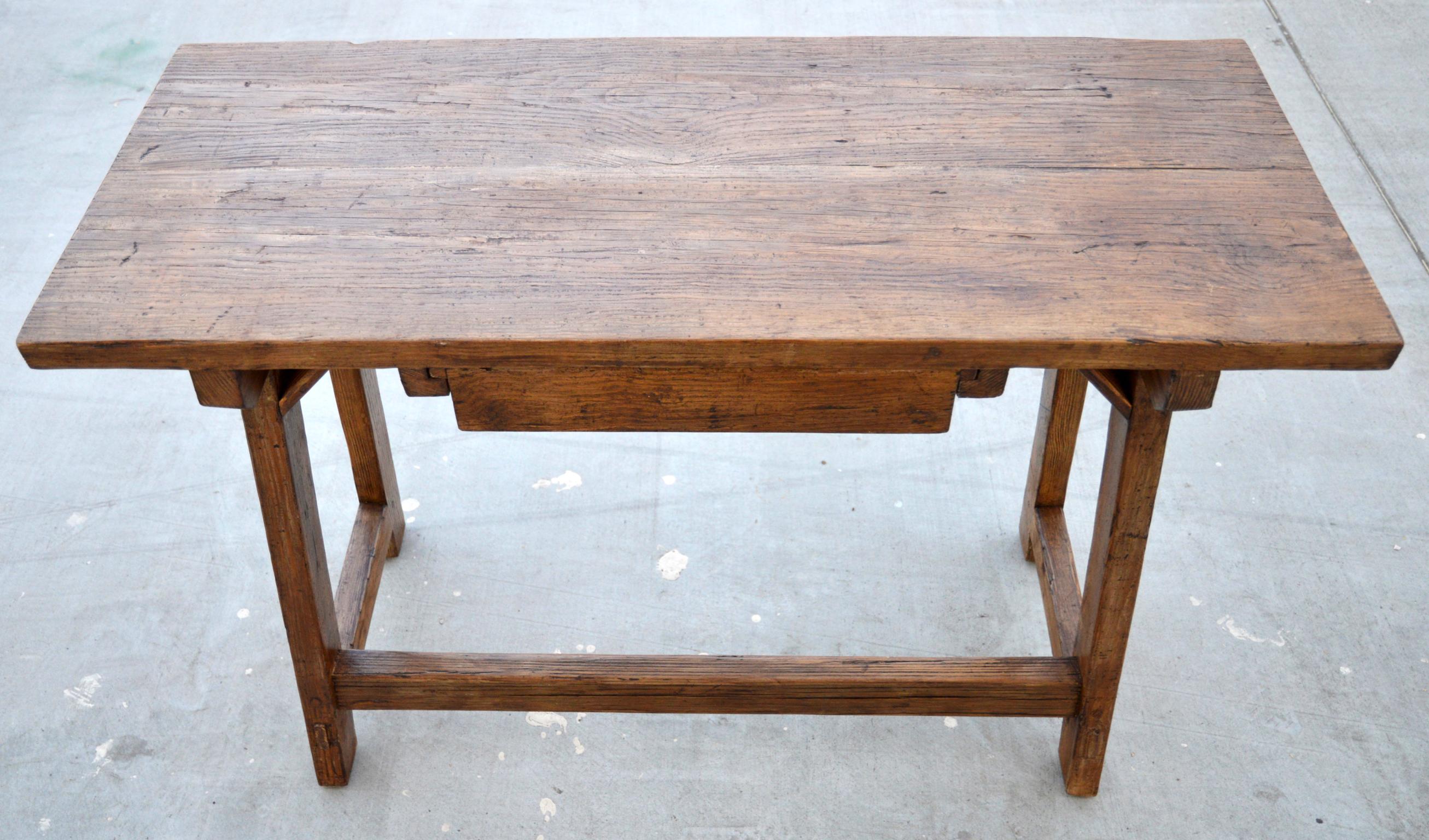 English Custom Desk or Writing Table Made from Reclaimed Pine