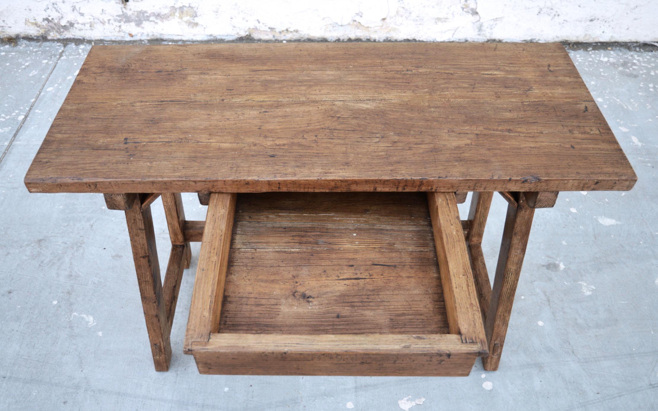 Hand-Crafted Custom Desk or Writing Table Made from Reclaimed Pine