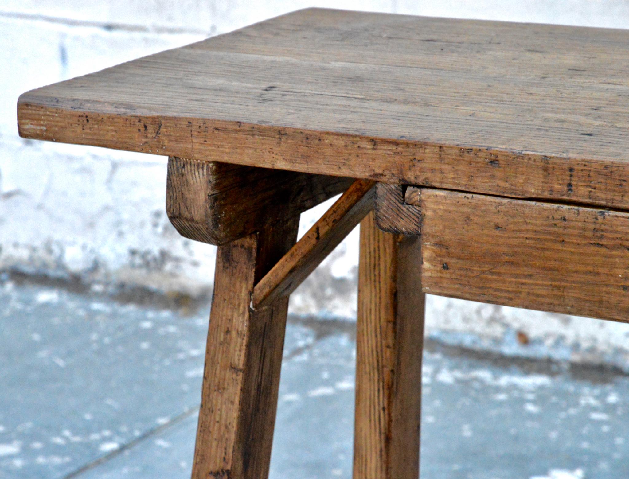 Primitive Agnes Desk or Writing Table Made from Reclaimed Pine (custom) For Sale