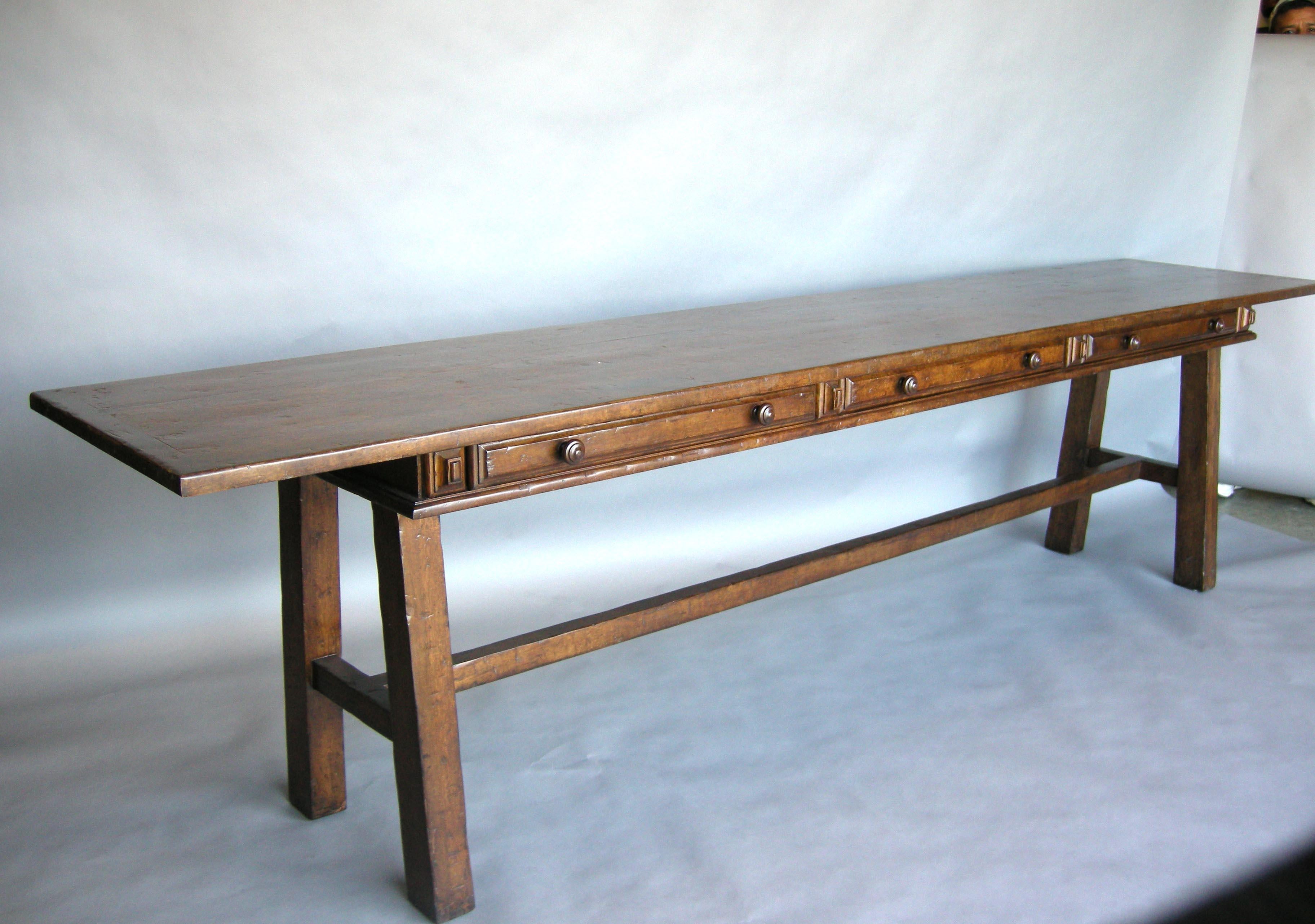 American Classical Custom Desk with Raised Panels and Pencil Drawers by Dos Gallos Studio For Sale