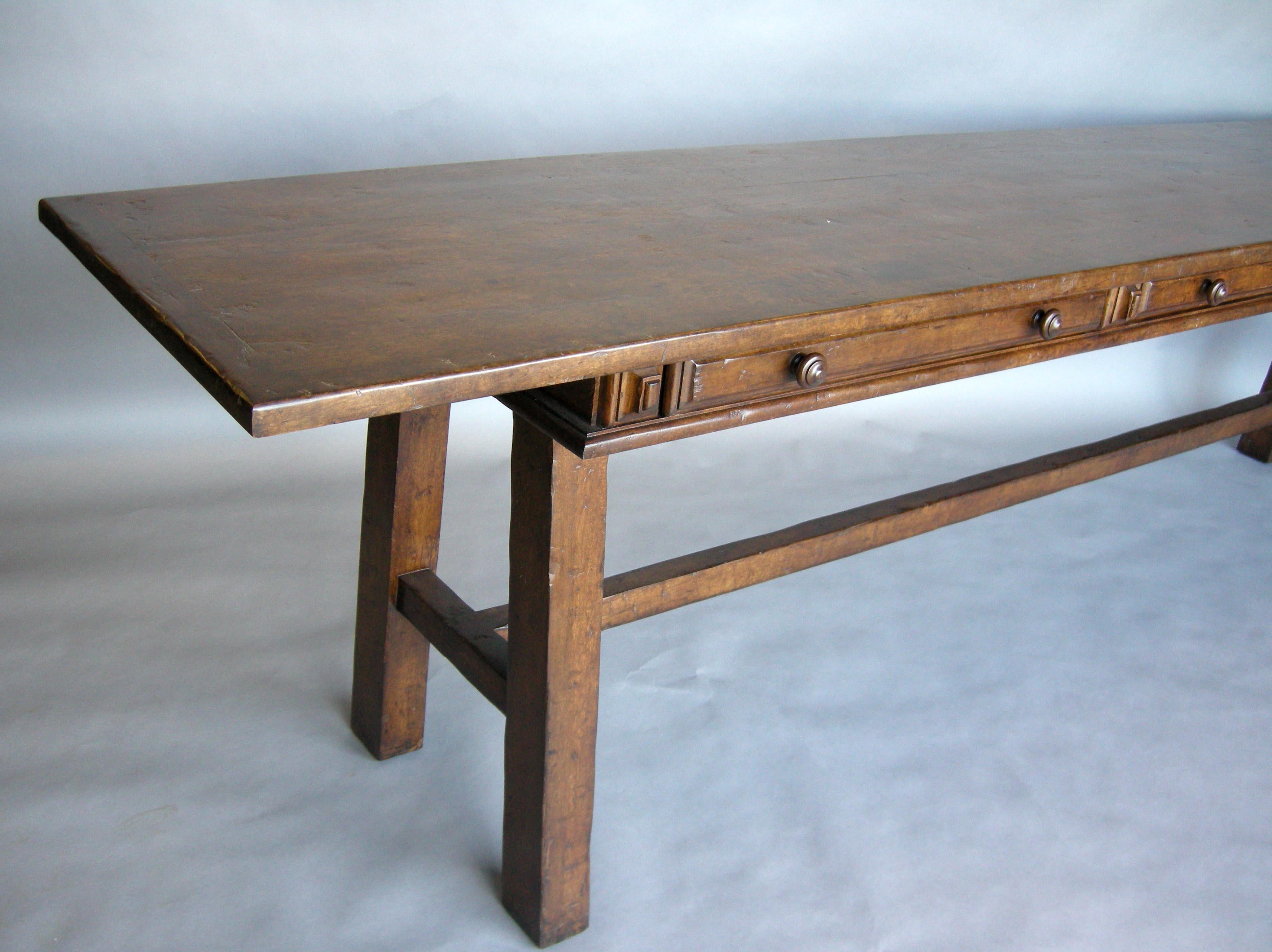 American Custom Desk with Raised Panels and Pencil Drawers by Dos Gallos Studio For Sale