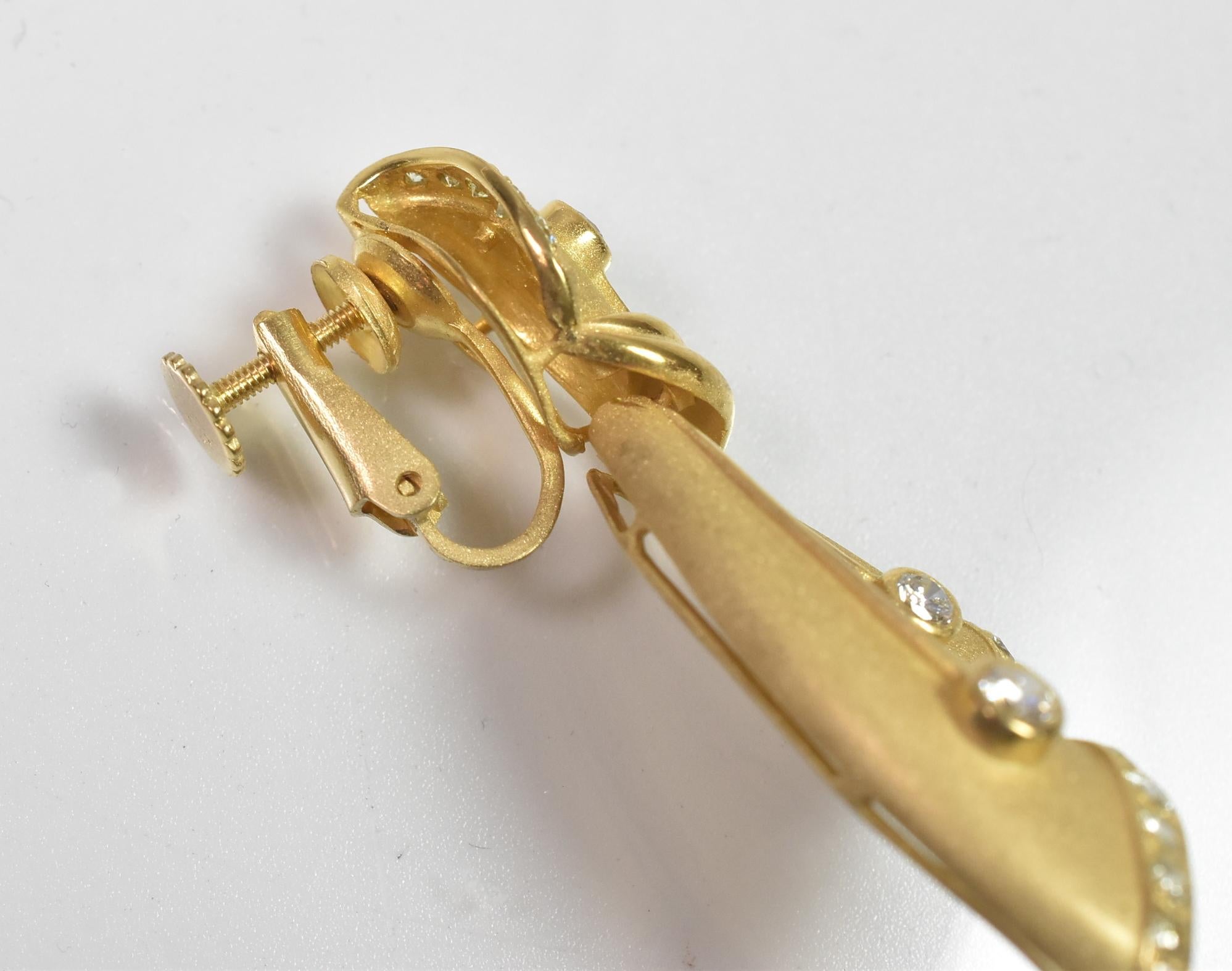 Maßgefertigte Damen-Ohrringe mit Schraubverschluss, Diamant 1,6 Karat insgesamt & 14k Gold (Moderne) im Angebot
