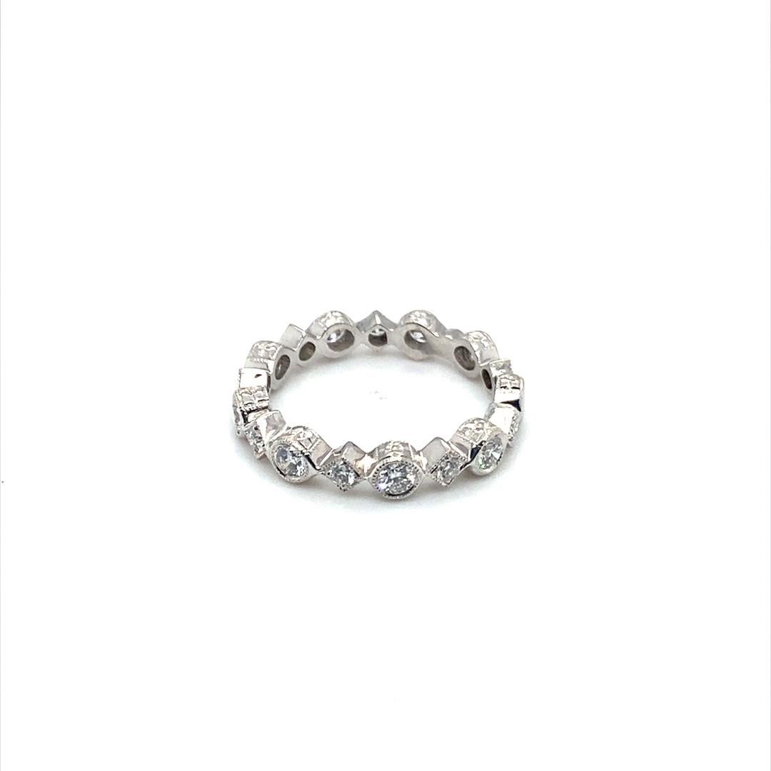 Ladies custom made diamond band, this was originally sold to match our listed 5 stone cushion ring. The ring could be purchased separately or along with the main ring.

The ring could be worn or easily stackable with other bands or an engagement
