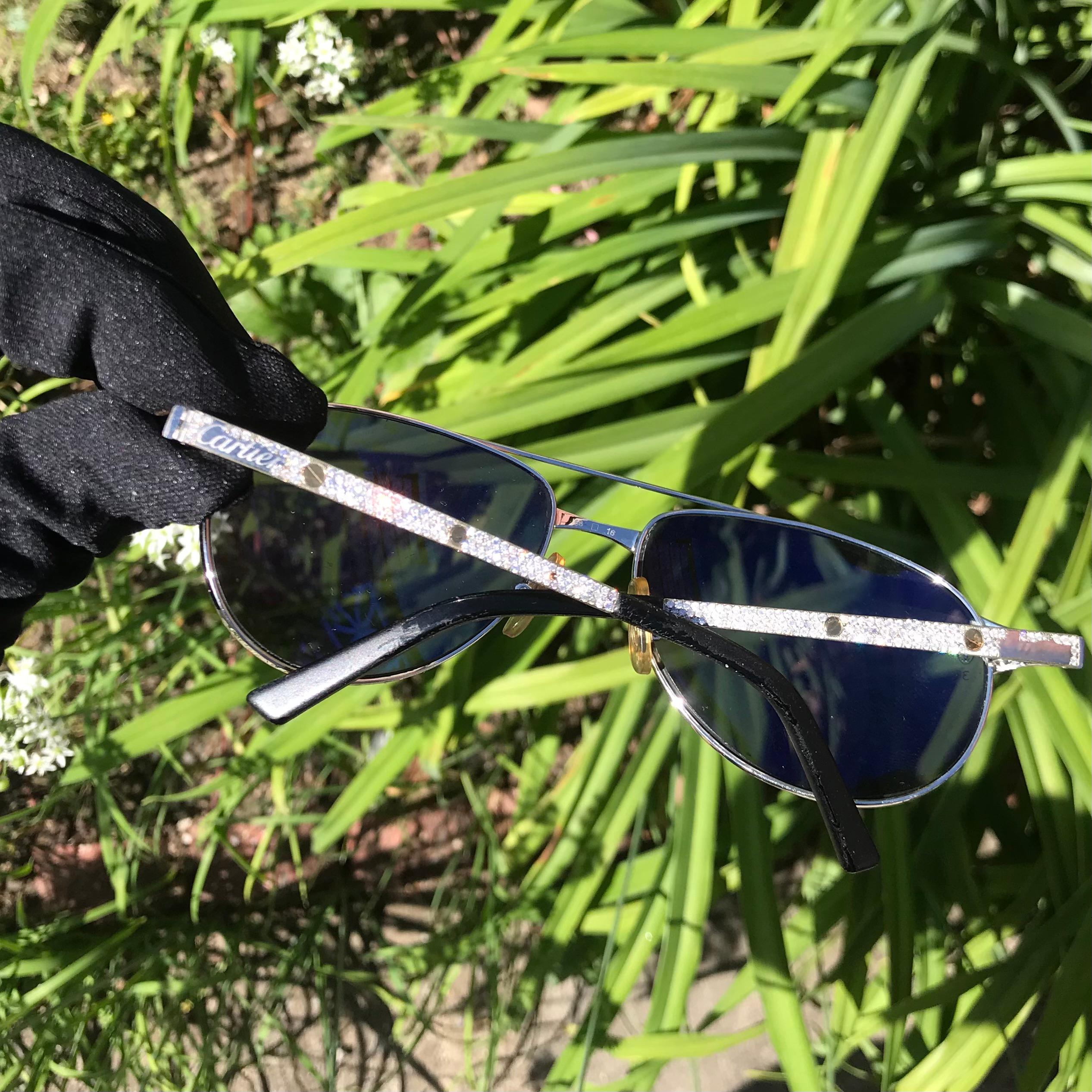 cartier panthere sunglasses silver