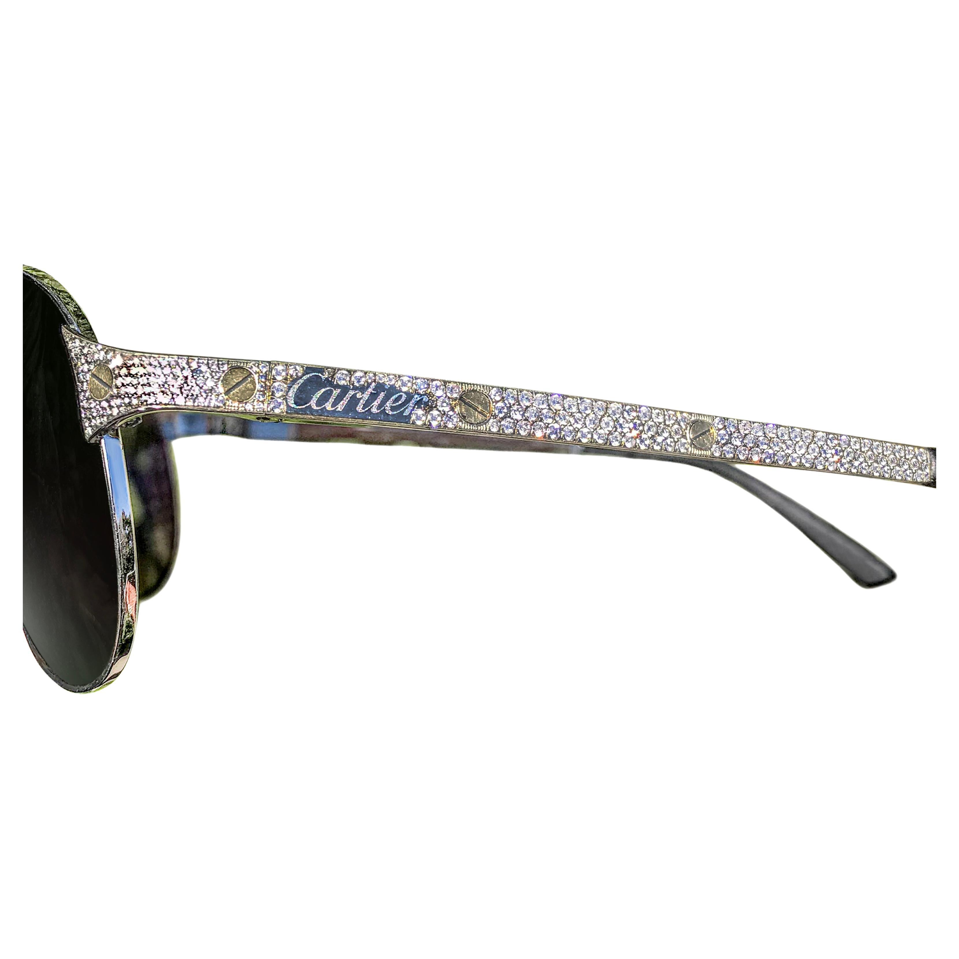 Occhiali da sole Cartier Santos-Dumont con diamante personalizzati in vendita