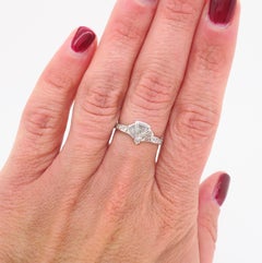 Custom Diamond Fan Cocktail Ring Made in 14k White Gold