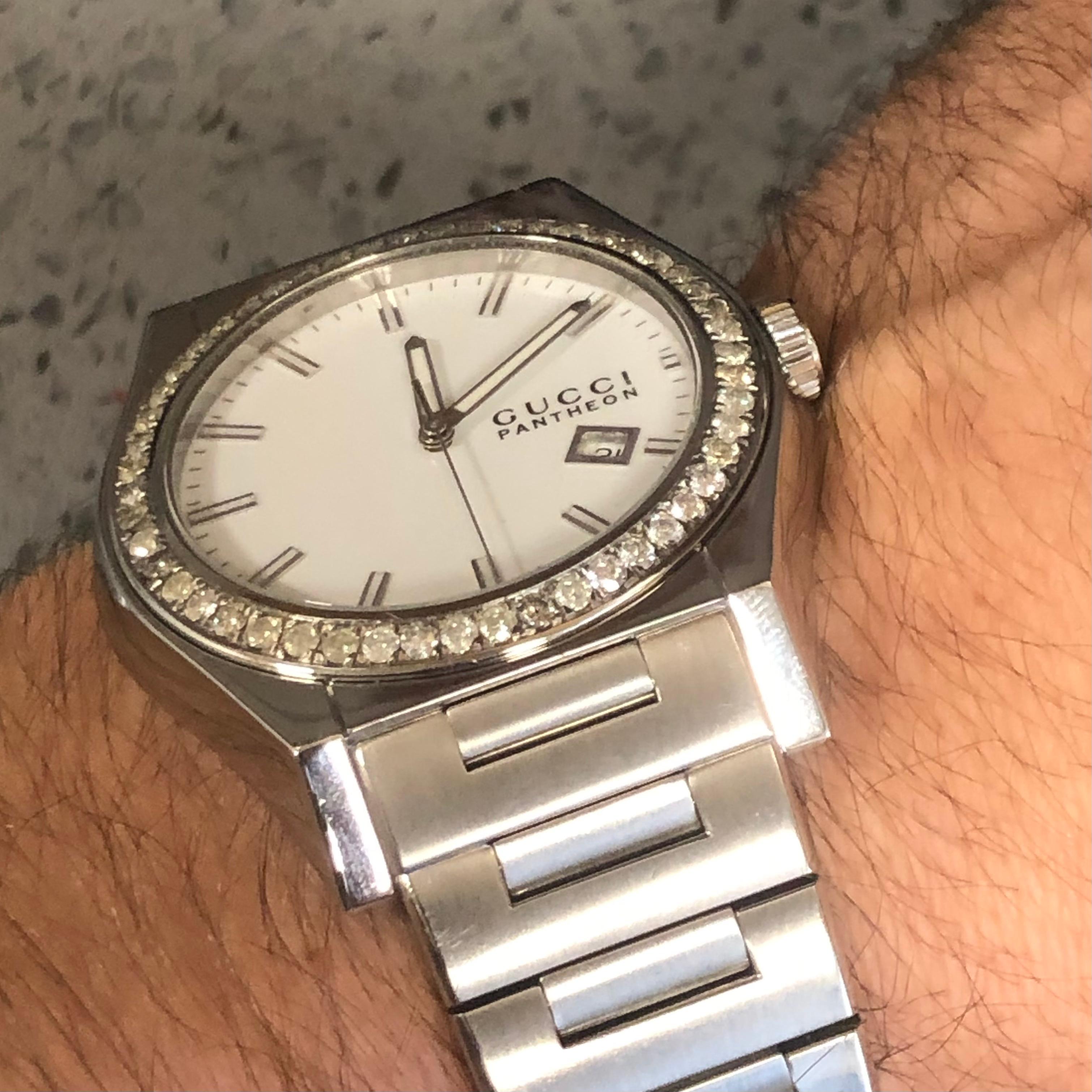 gucci pantheon diamond watch