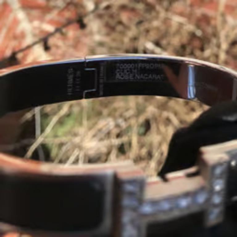 Maßgefertigtes Diamant-Armband Hermes Clic H aus Emaille GM Frankreich für Damen oder Herren im Angebot