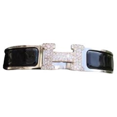 Custom Diamond Hermes Clic H Bracelet GM Size