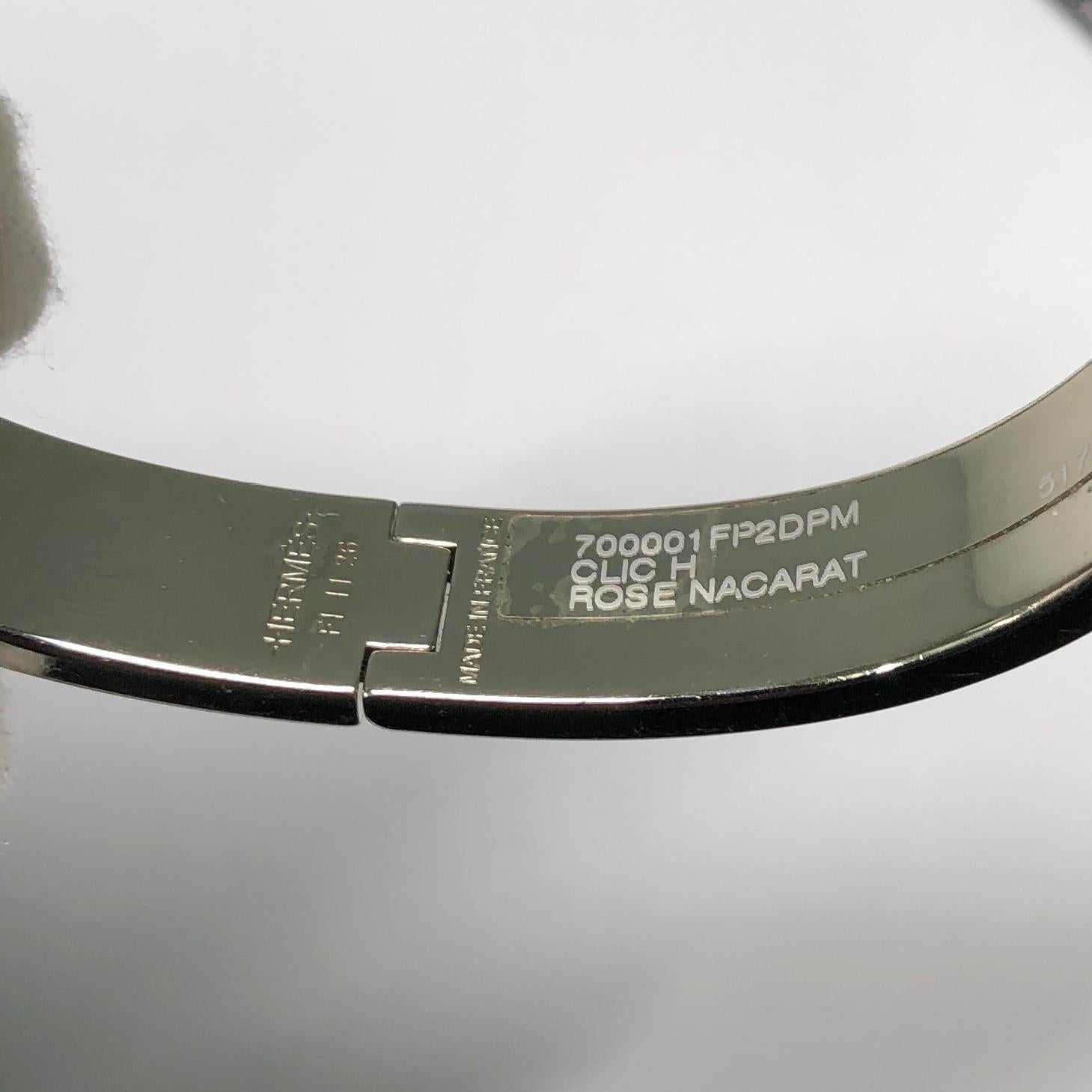 Custom Diamond Hermes Clic H Enamel Bangle Bracelet GM France Black In Good Condition For Sale In New York, NY