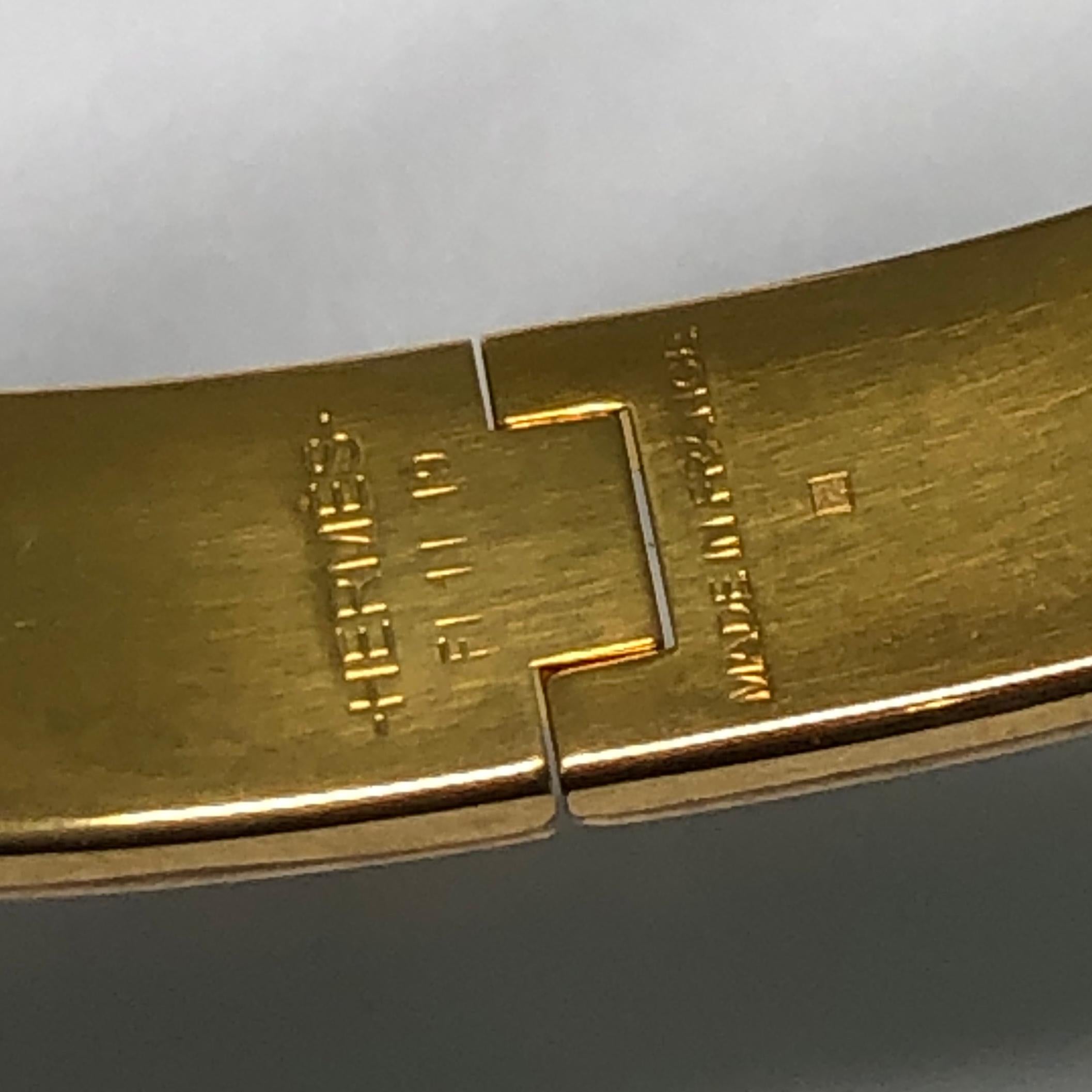 Custom Diamond Hermes Clic H Esmalte Pulsera GM Francia 1