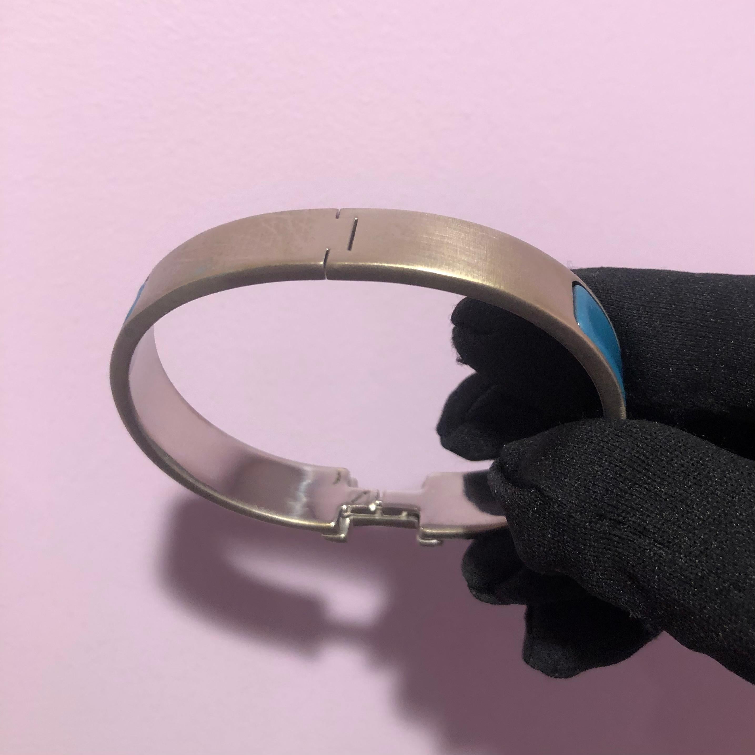 Custom Diamond Hermes Clic H Enamel Bracelet GM France 1