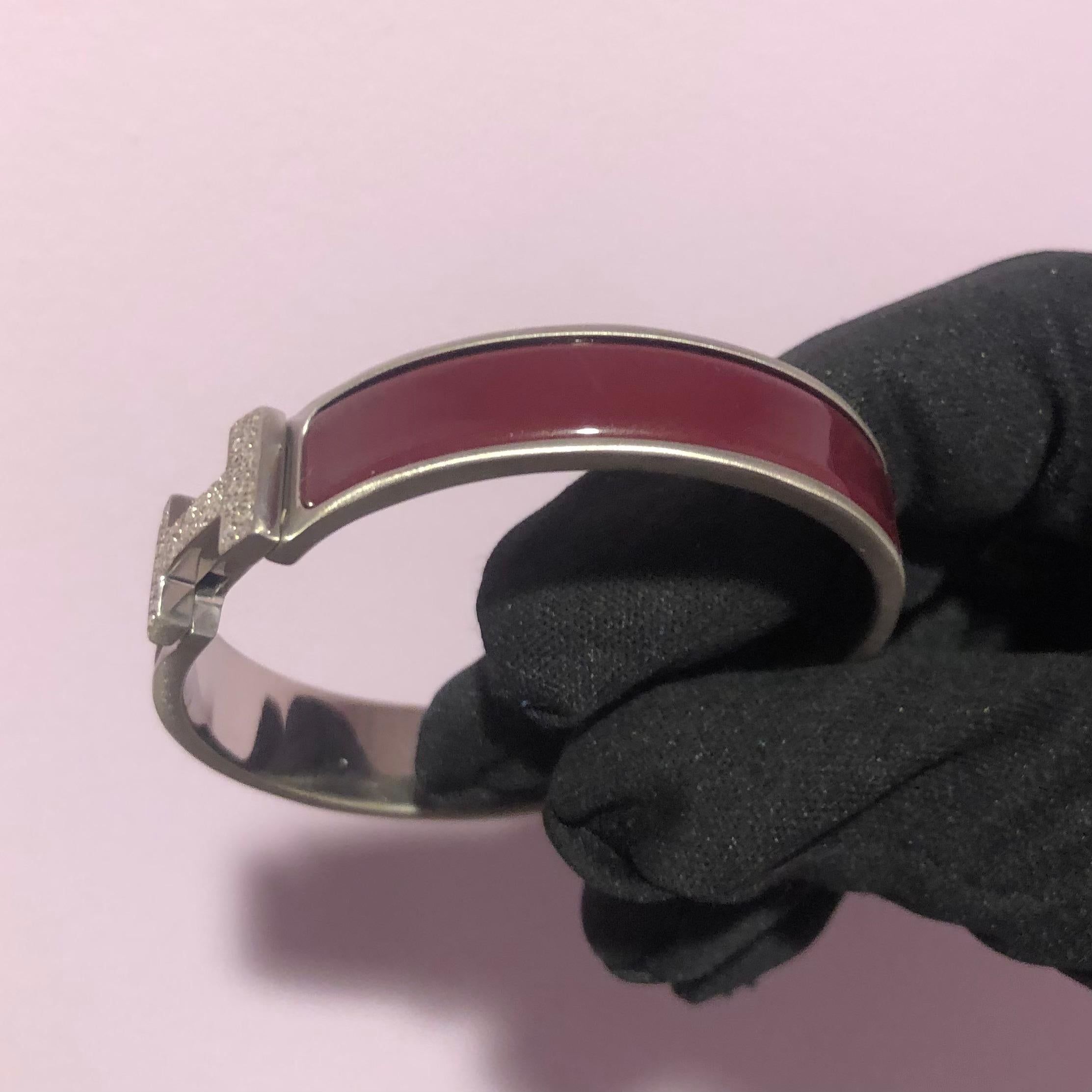 Bracelet diamant Hermes Clic H émail GM France en vente 2