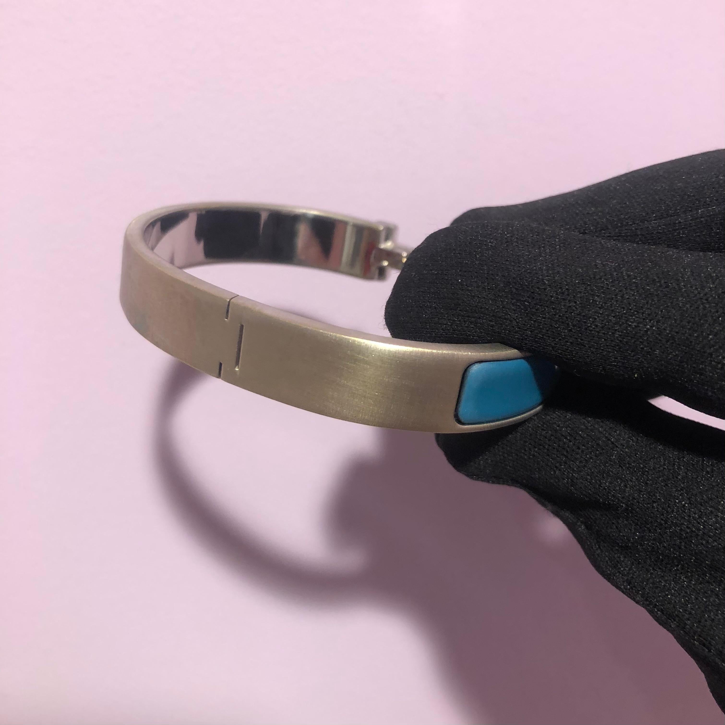 Maßgefertigtes Diamant-Armband Hermes Clic H aus Emaille GM Frankreich im Angebot 3