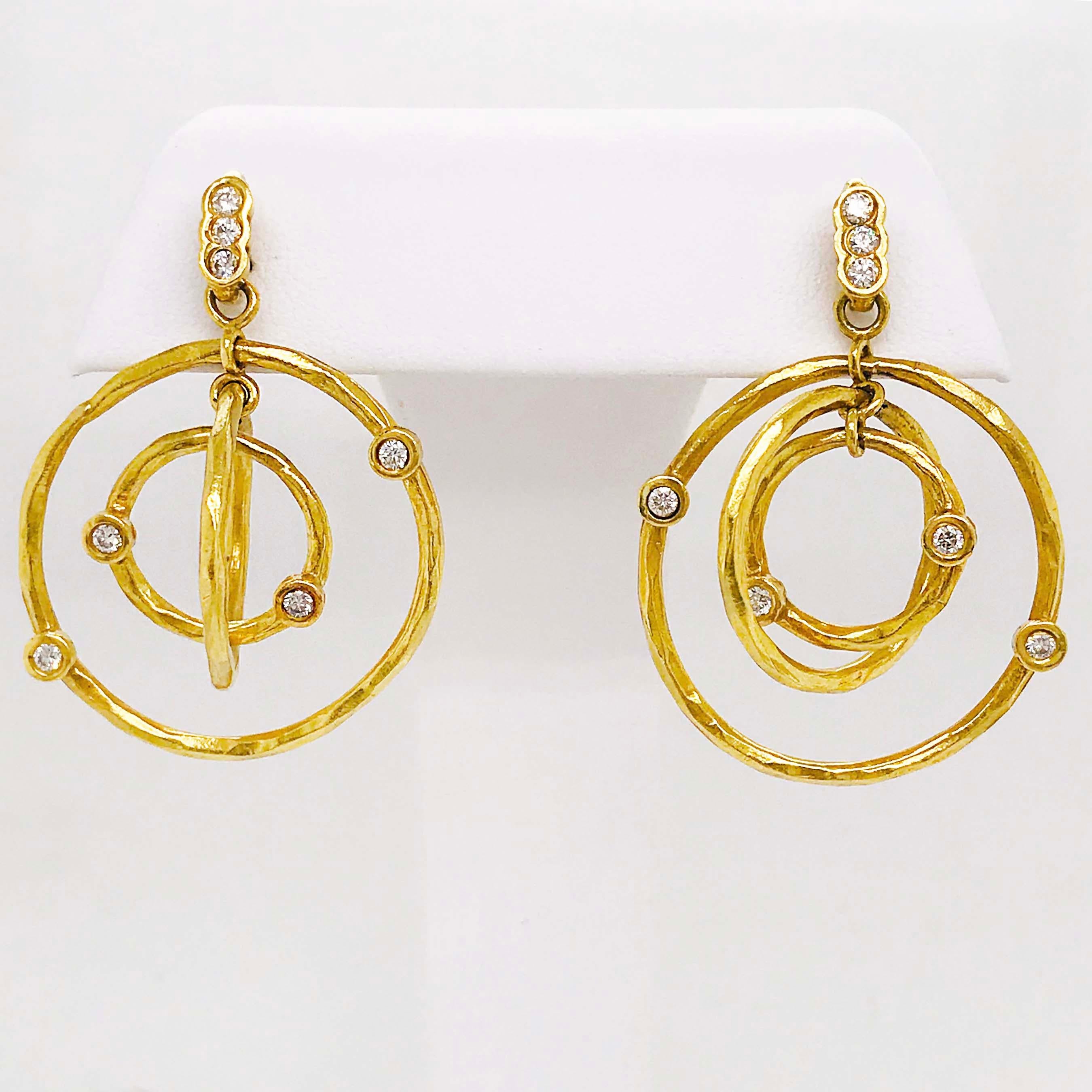 gold circle earrings dangle