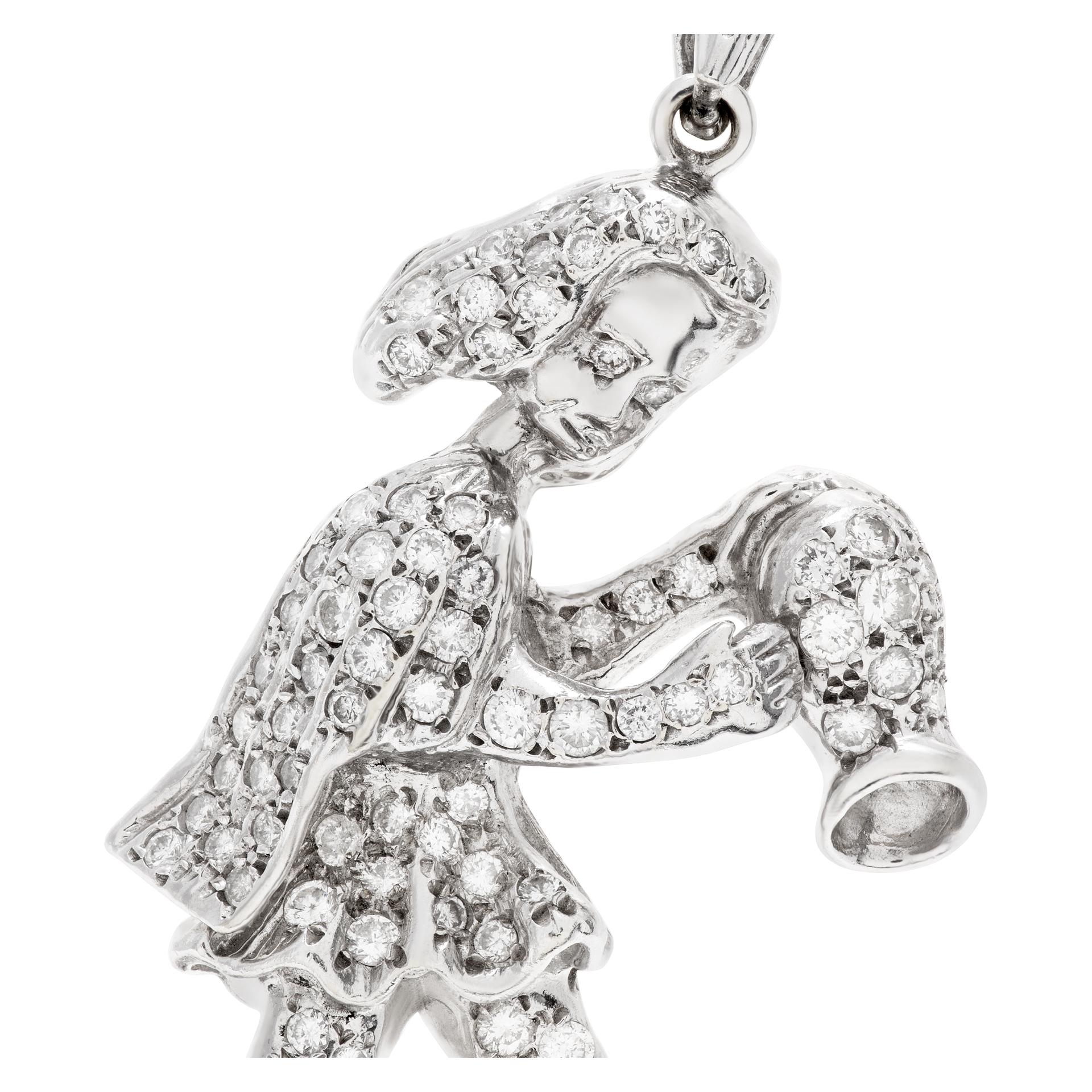 Aquarius (21. Januar-19. Februar) „Wasserbär“ – maßgefertigter Diamantanhänger mit über 4,50 Karat rundem Diamanten, gefasst in 14 Karat Weißgold
