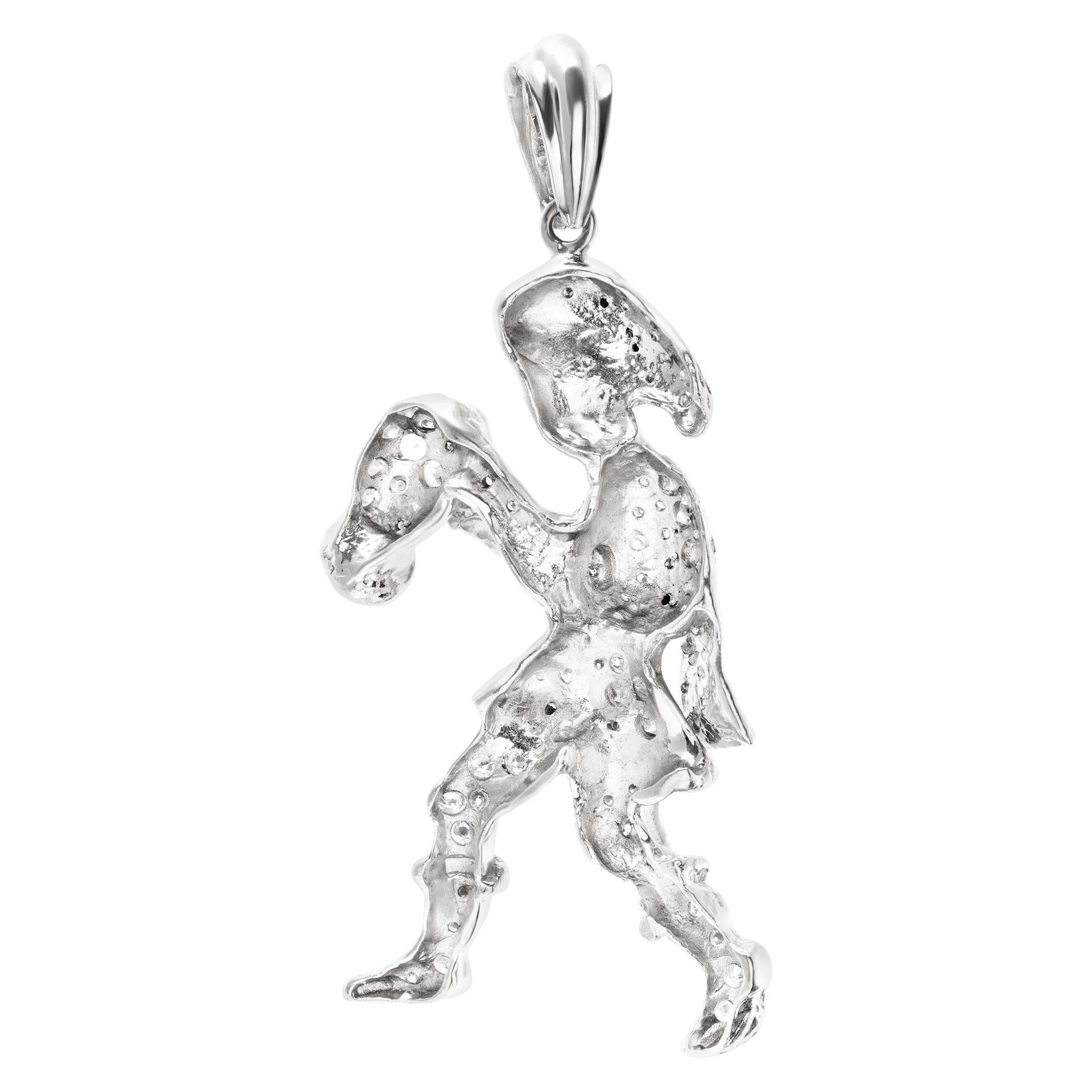 Custom Diamant-Anhänger mit über 4,50 Karat runden Diamanten in 14k Weißgold gefasst im Angebot 1