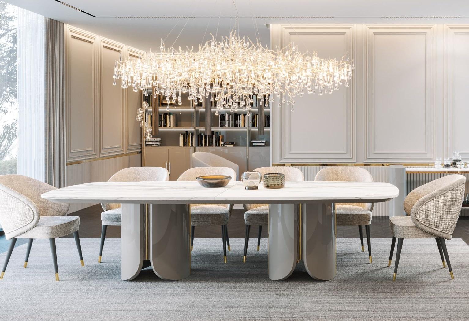 Moderno Sedia da pranzo personalizzata con velluto resistente al mohair e finitura in lacca bianca in vendita